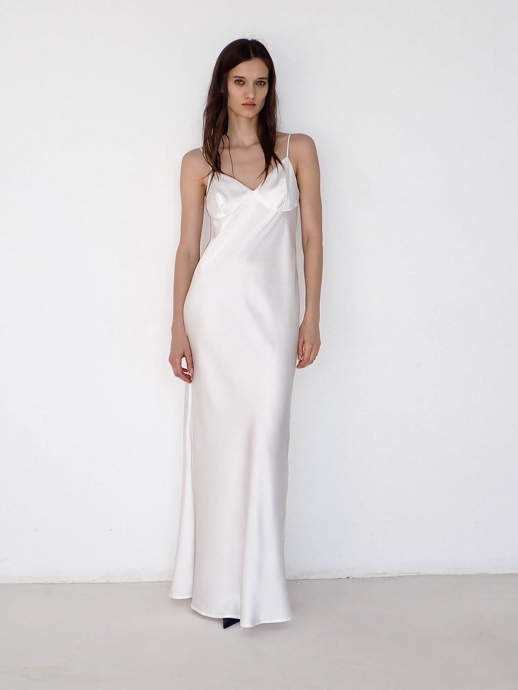 Satin Slip Dress in Ivory