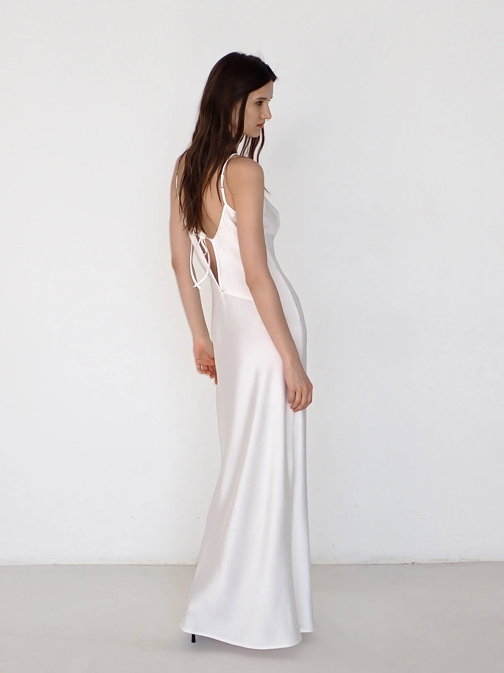 Satin Slip Dress in Ivory