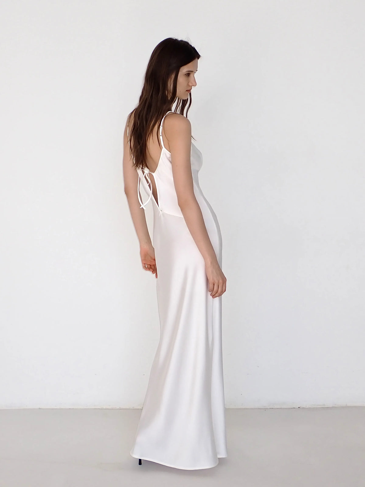 Satin Slip Dress in Ivory
