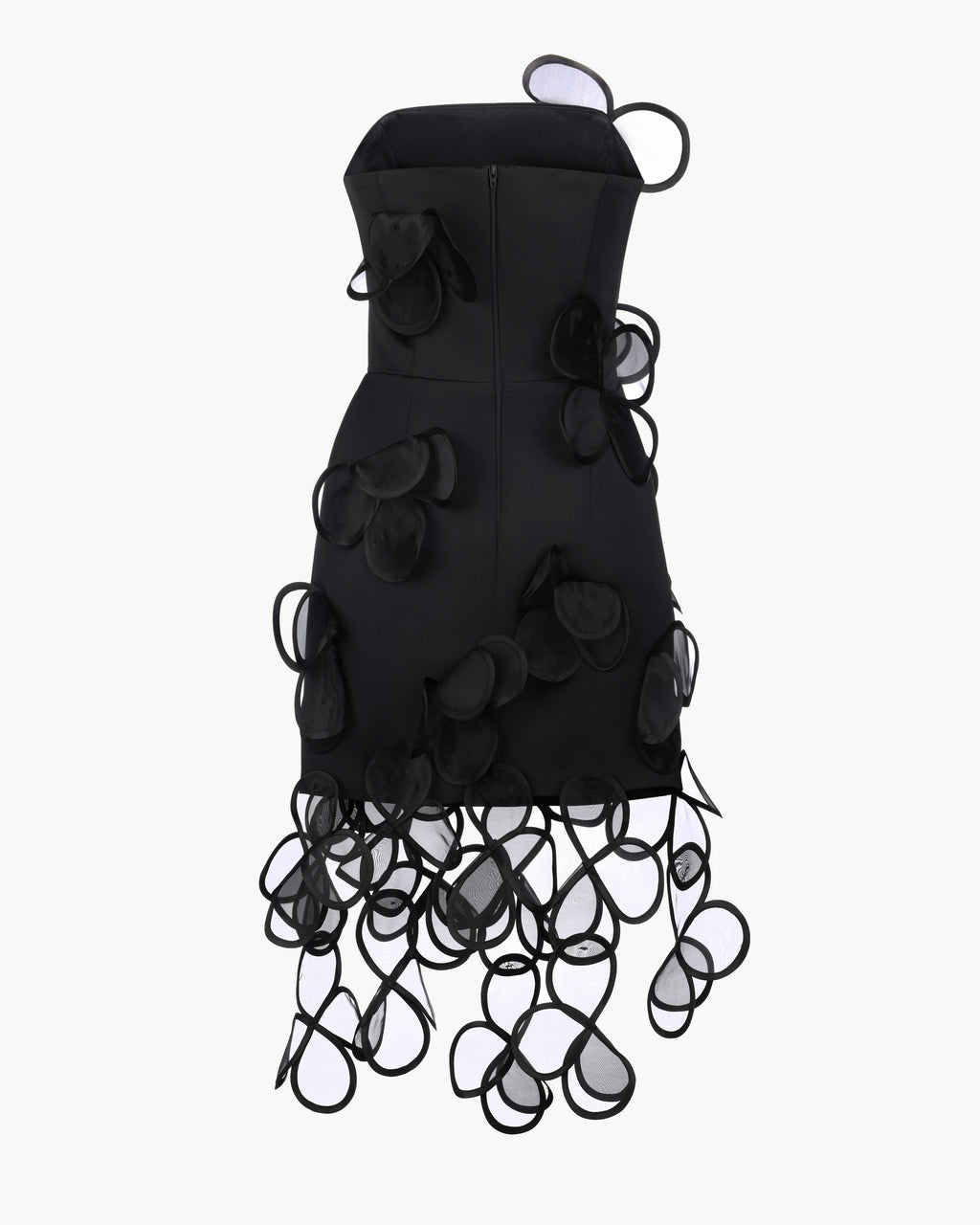 Floral Appliqués Mini Dress of Sheer