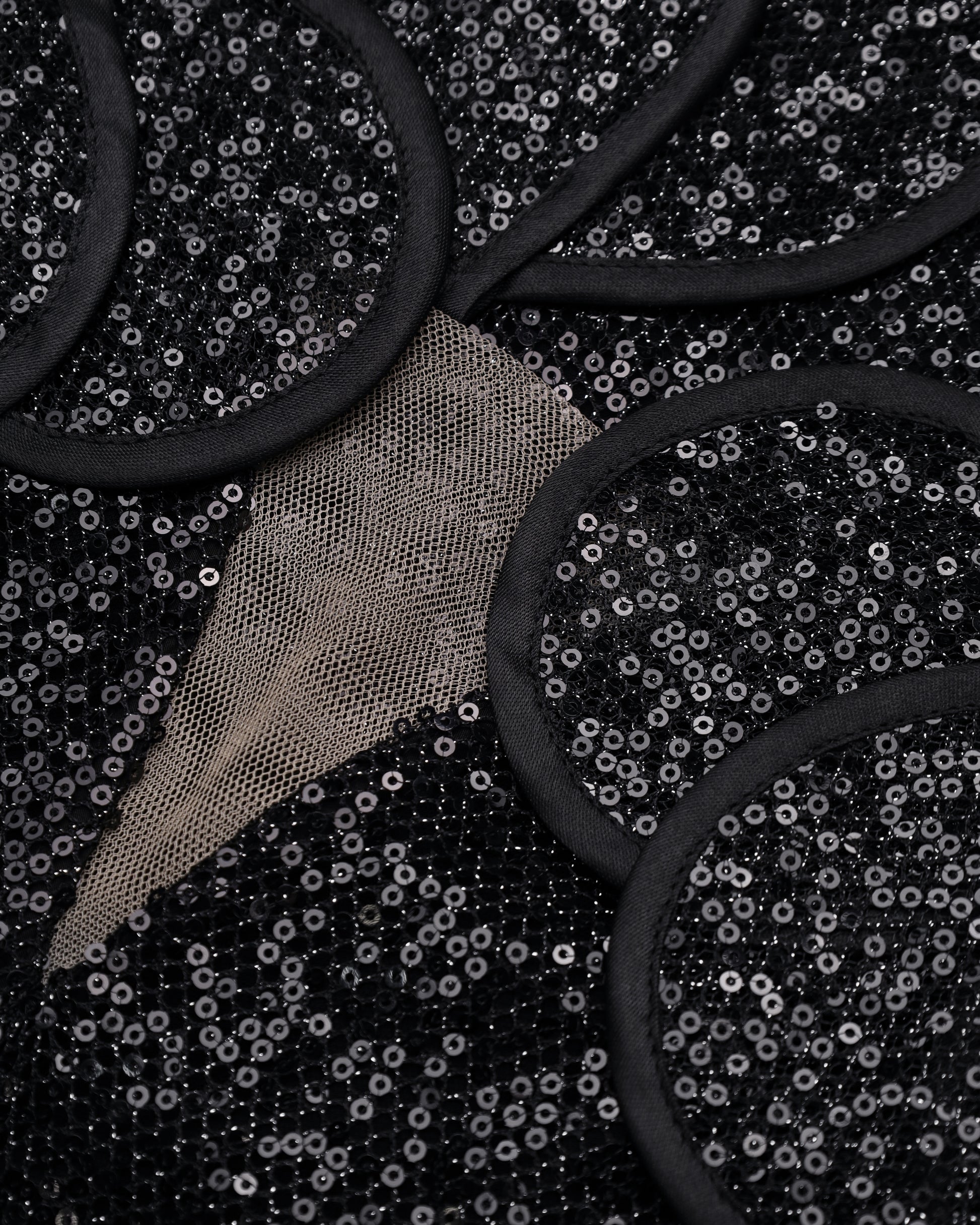 Sequin Maxi Bustier Dress With Floral Appliqués and Layered Petals