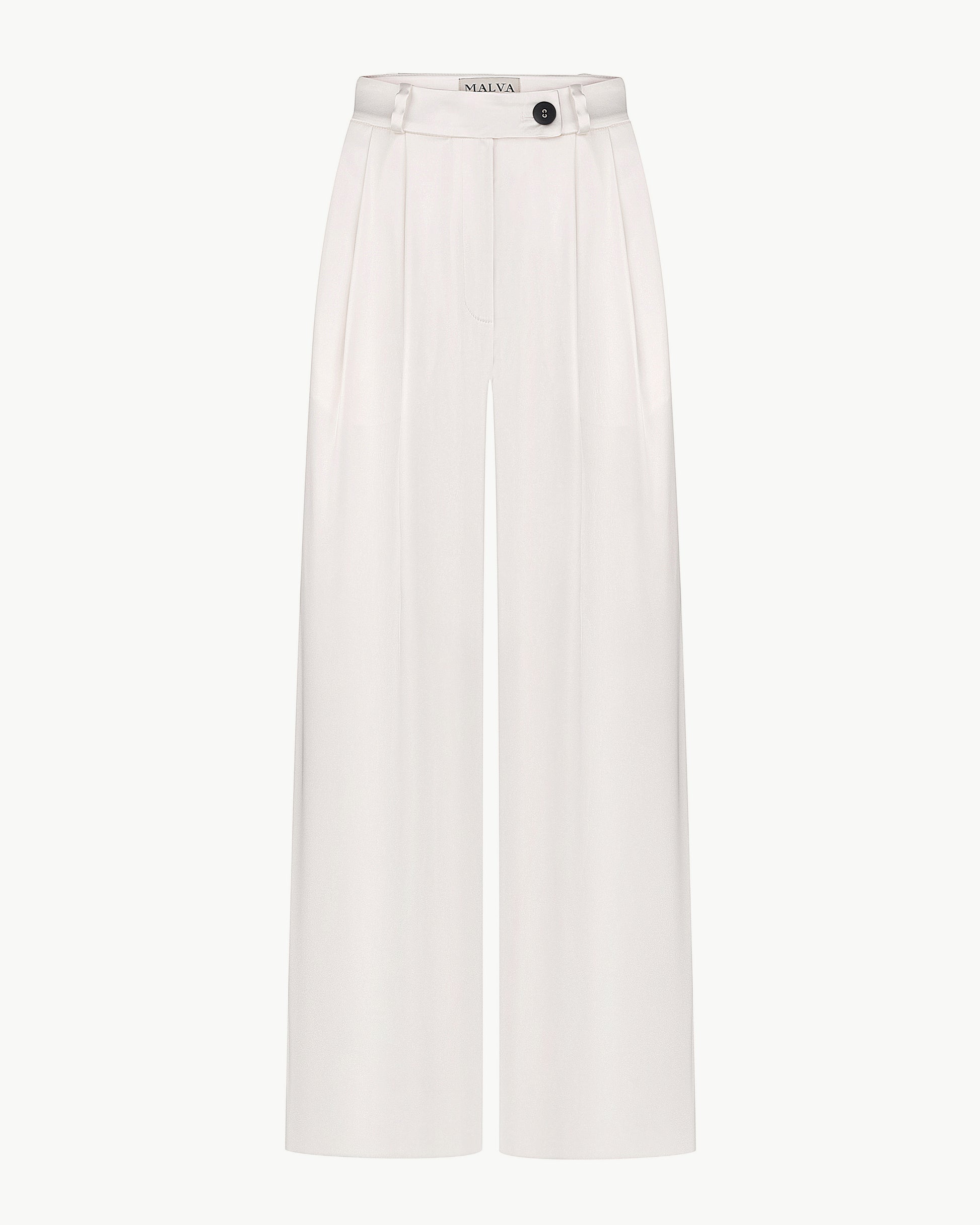 High-waisted Loose-fitting Pants in Ivory