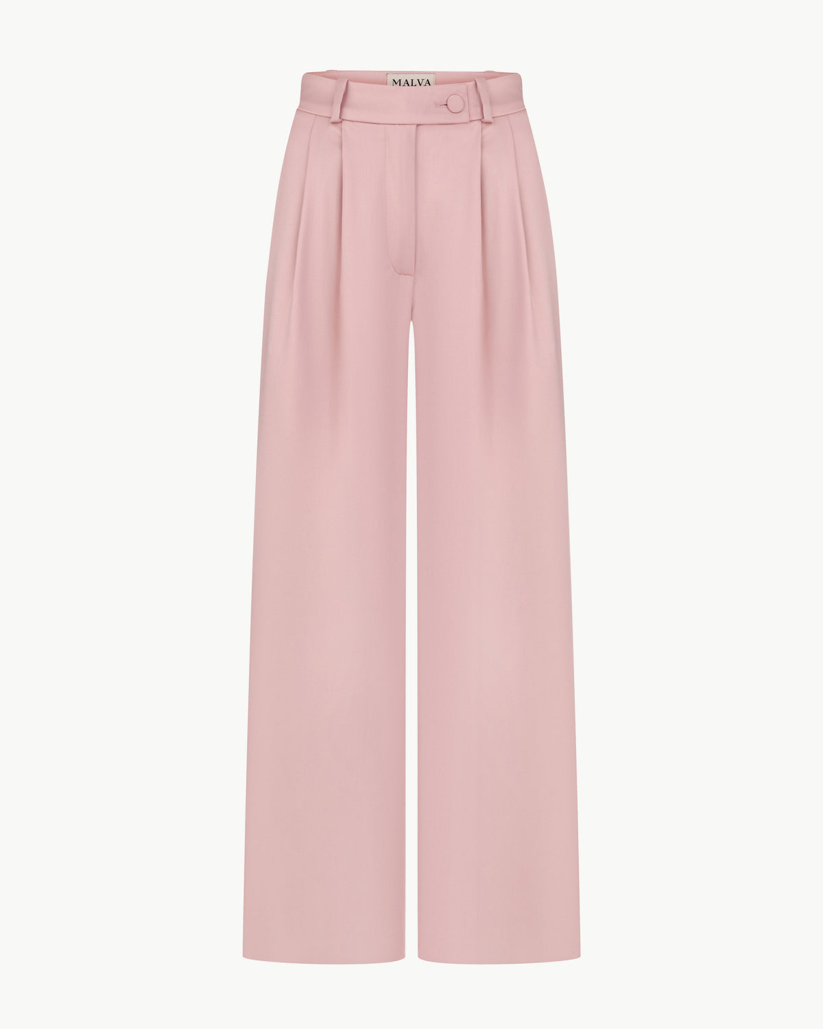 High-waisted Loose-fitting Pants in Powder