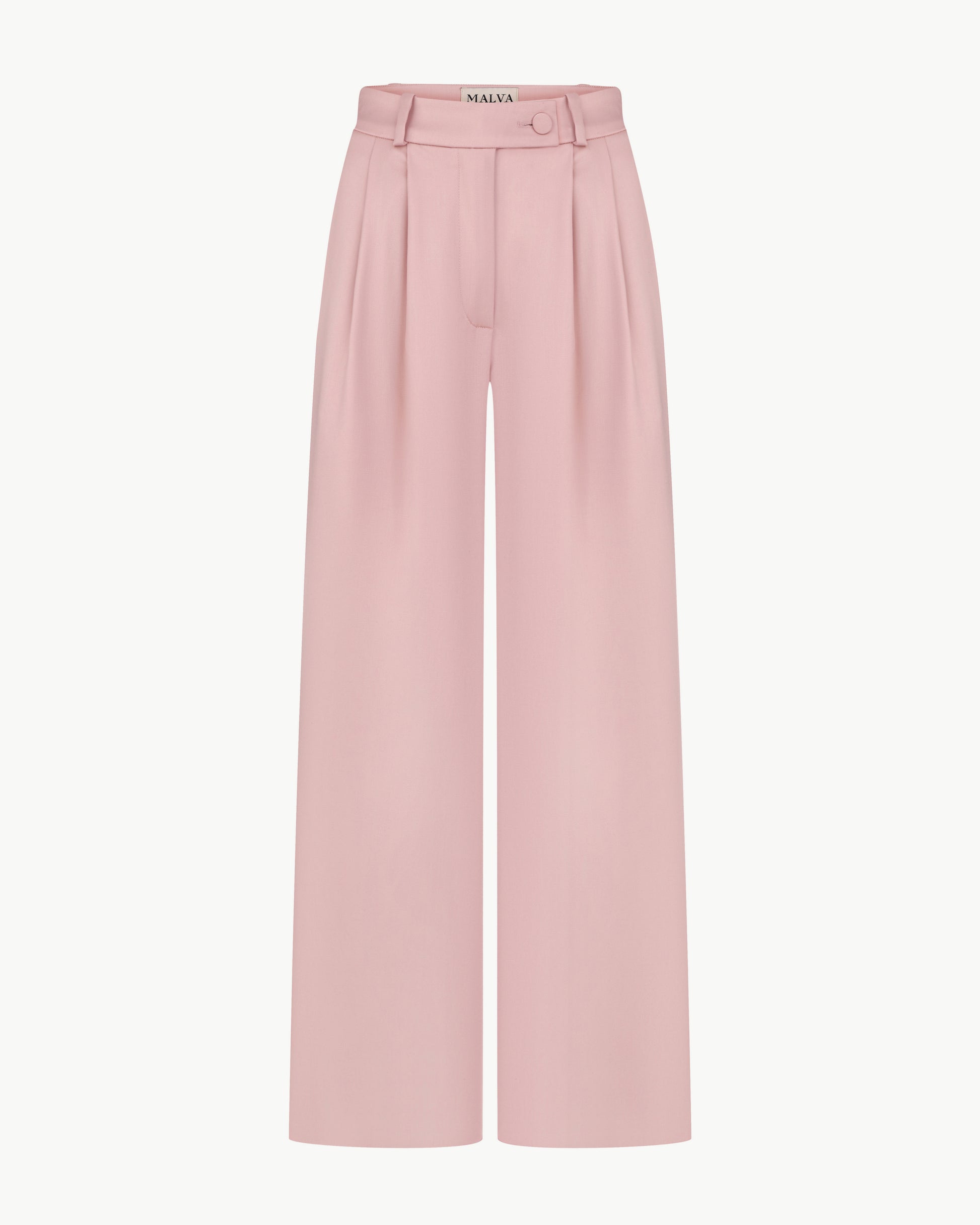 High-waisted Loose-fitting Pants in Powder