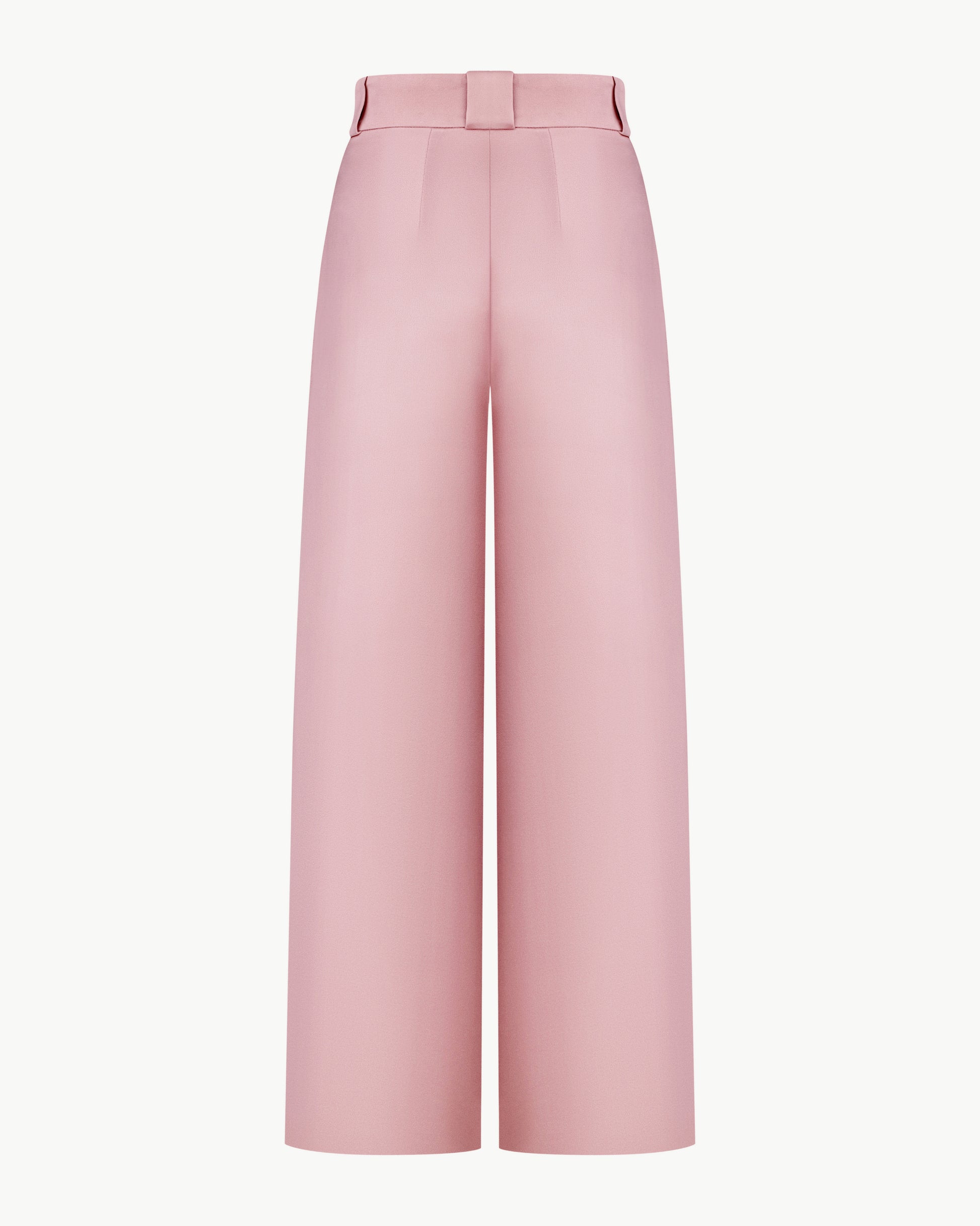 High-waisted Loose-fitting Pants in Peony Pink