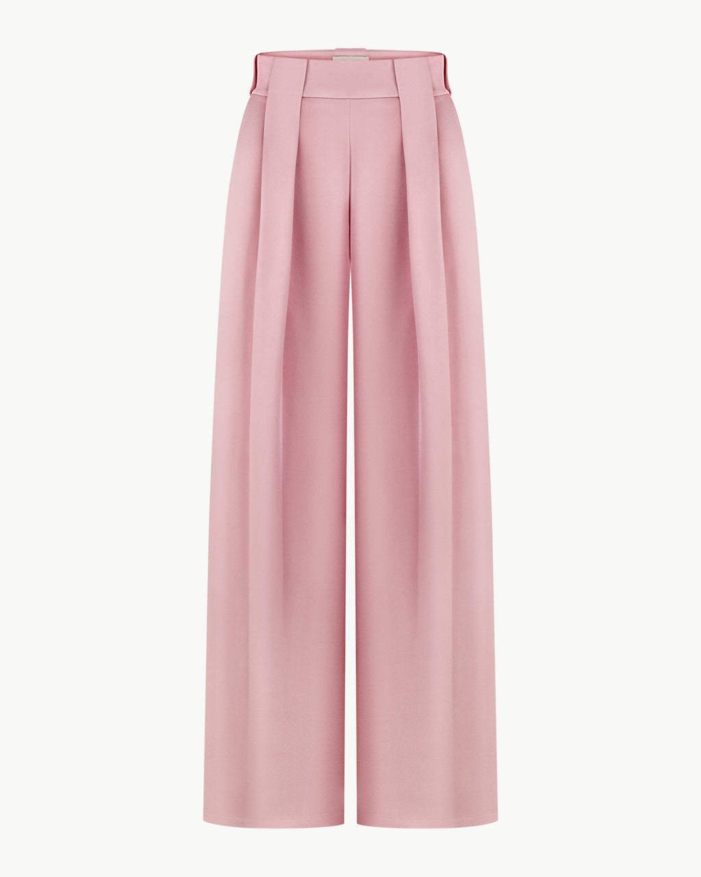 High-waisted Loose-fitting Pants in Peony Pink