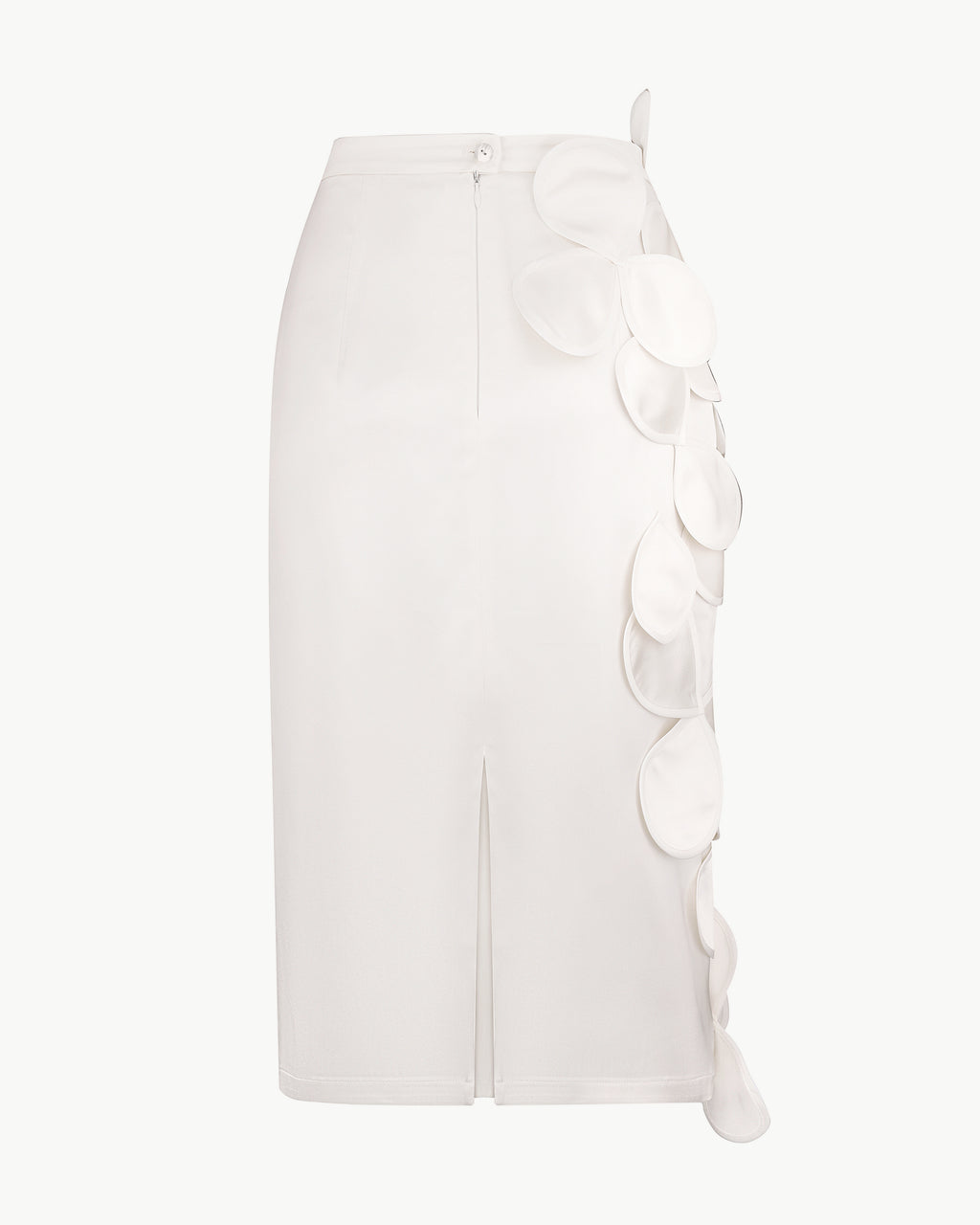 Below-Knee Bridal Skirt With Decorative Floral Appliqués
