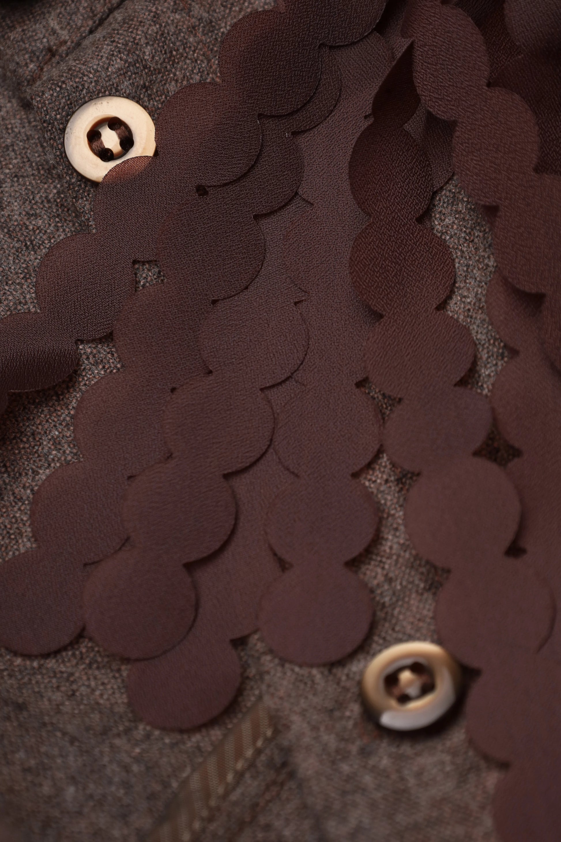 Cocoon Suiting Blouse in Brown
