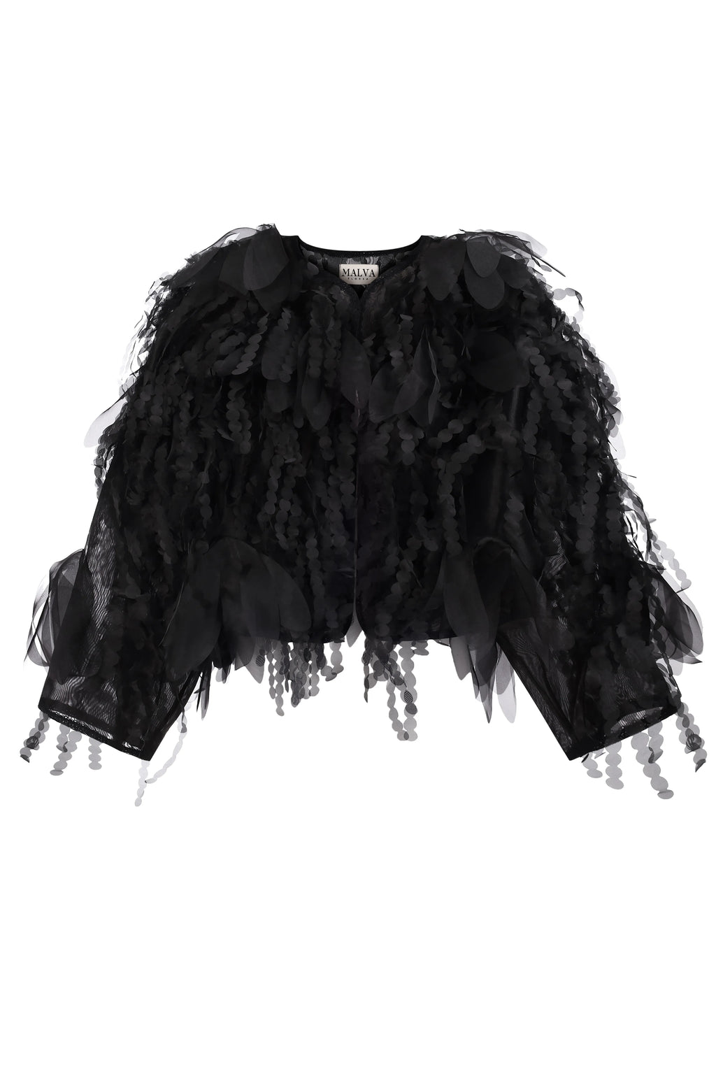 Textured Floral Blouse in Black