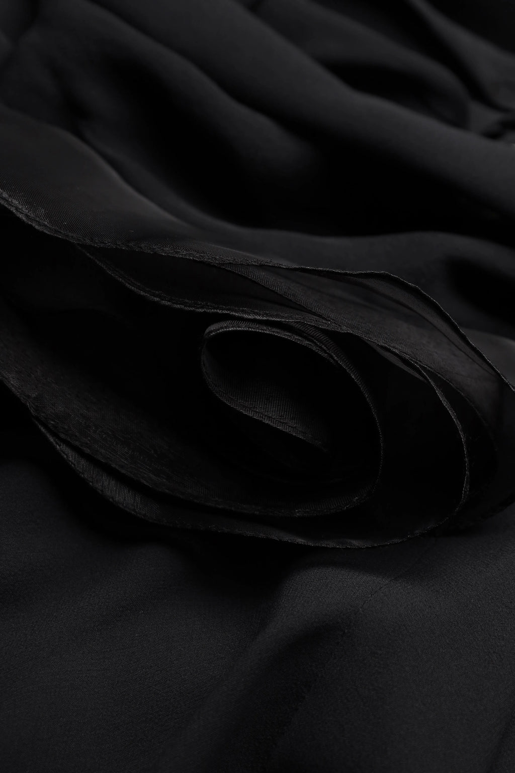 Rosette Silk Cape-Blouse in Black