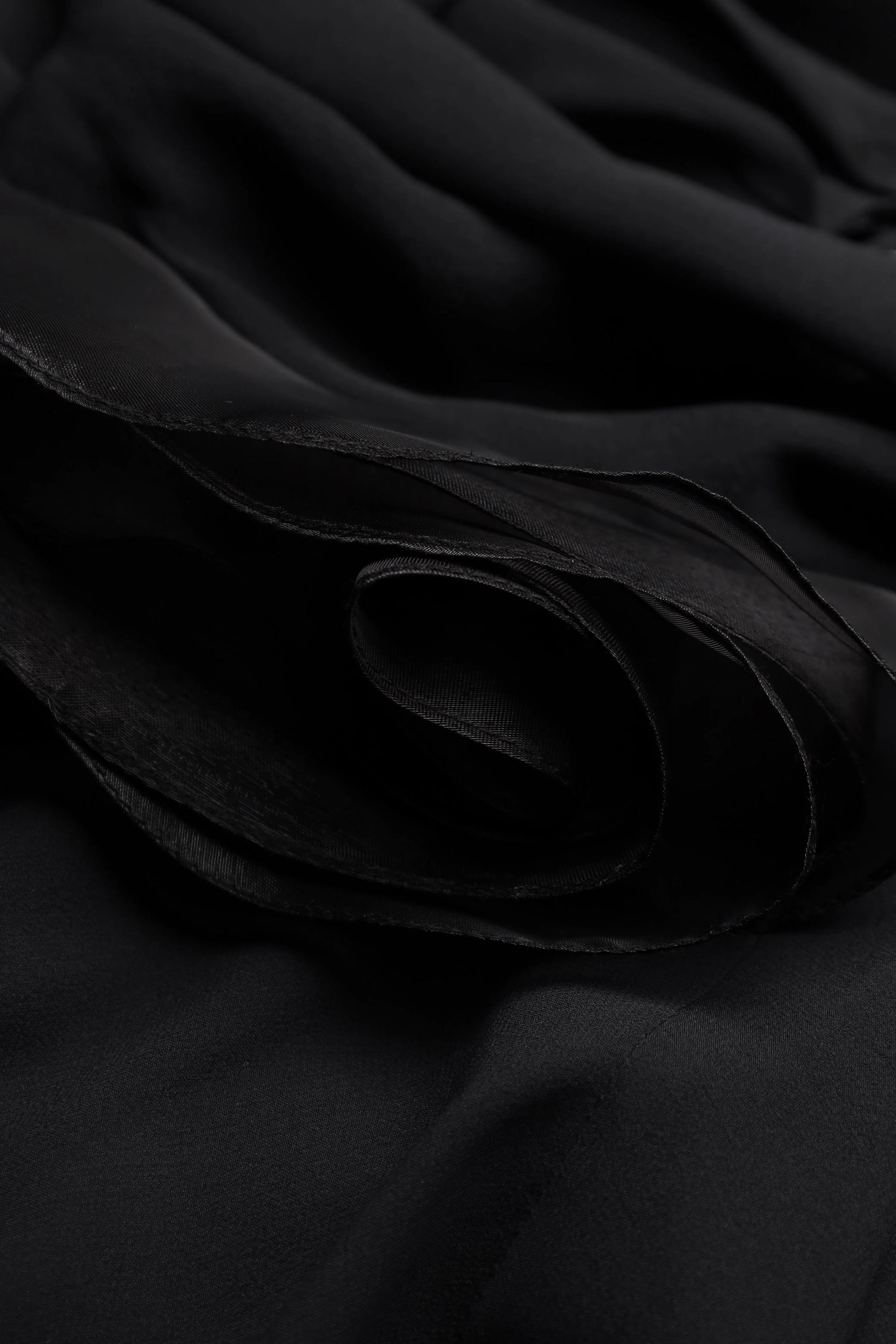 Rosette Silk Cape-Blouse in Black