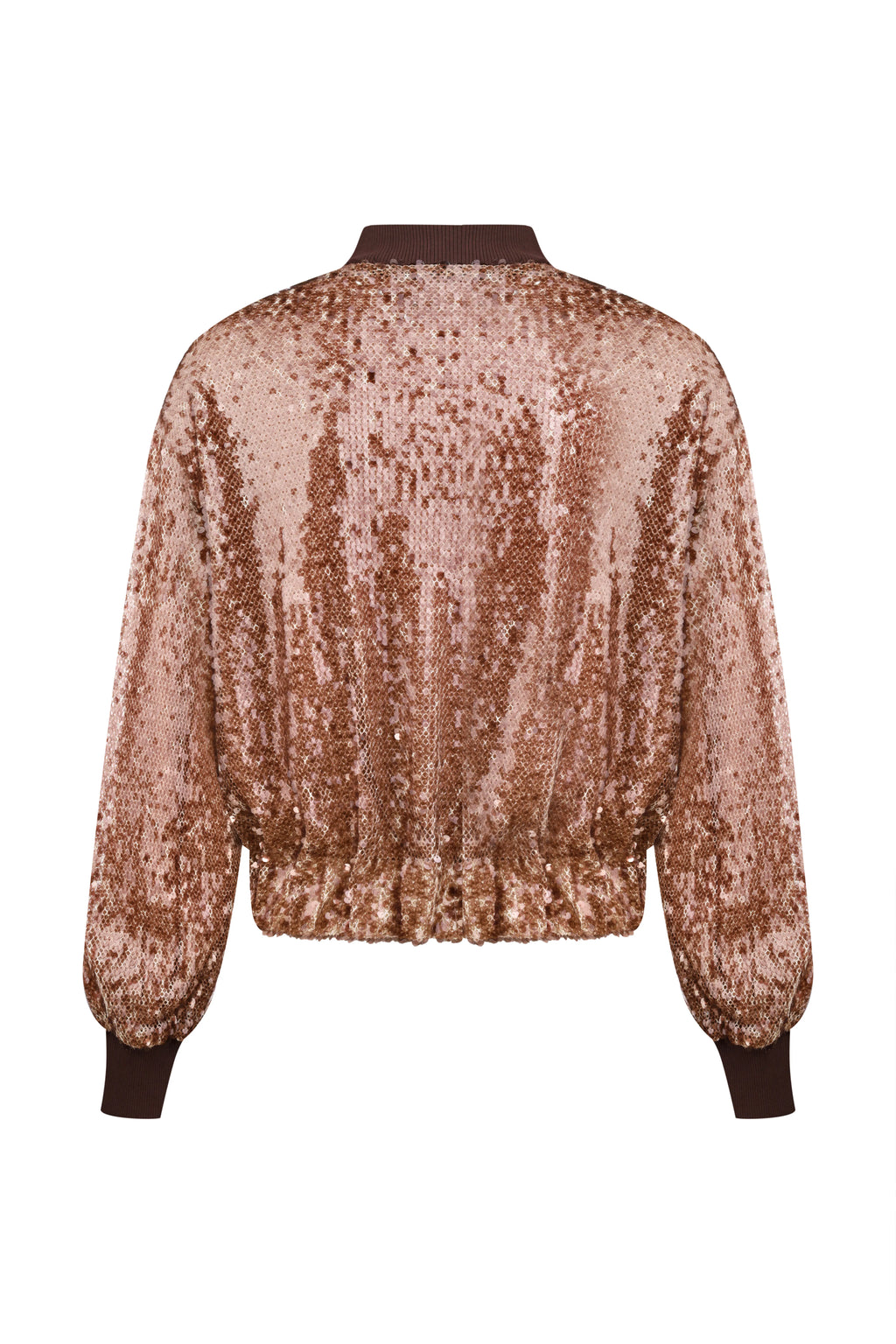 Sequin Bomber Blazer in Brown