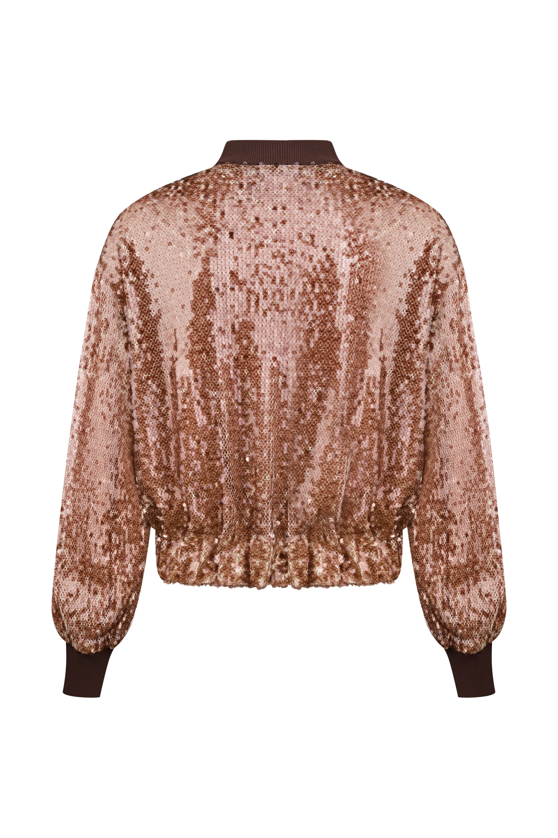 Sequin Bomber Blazer in Brown
