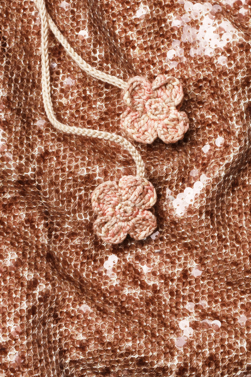 Cowl-Neck Sequin Slip Dress in Brown