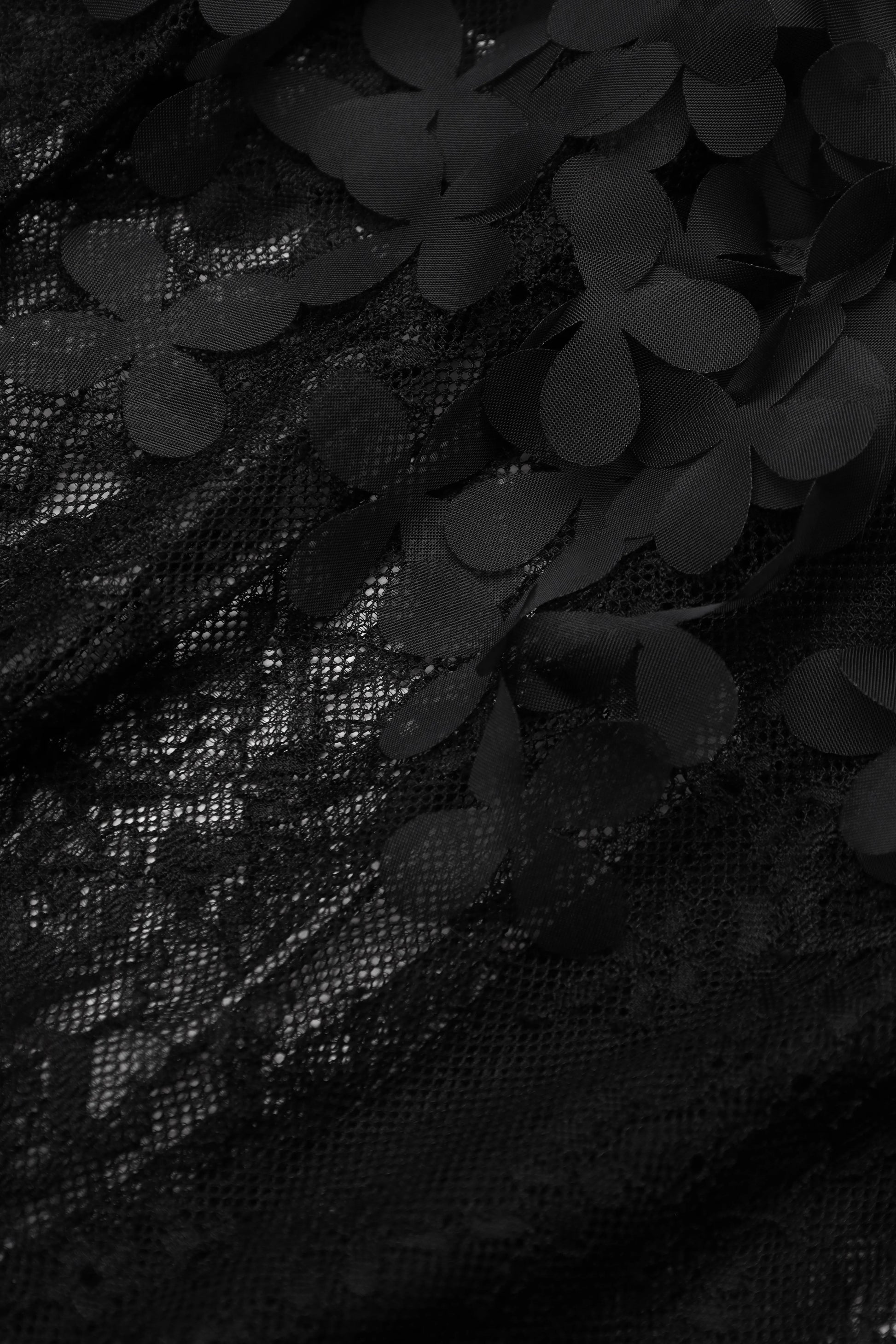 Lace Floral Overlay Dress in Black