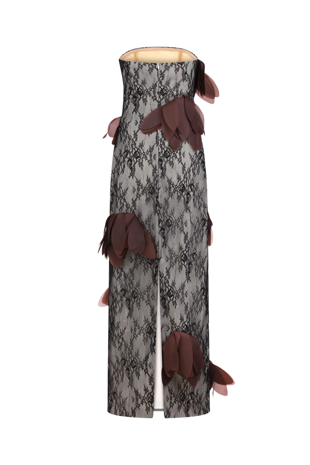 3D Petal Lace Dress in Black