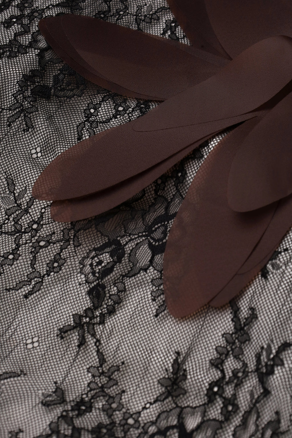 3D Petal Lace Dress in Black