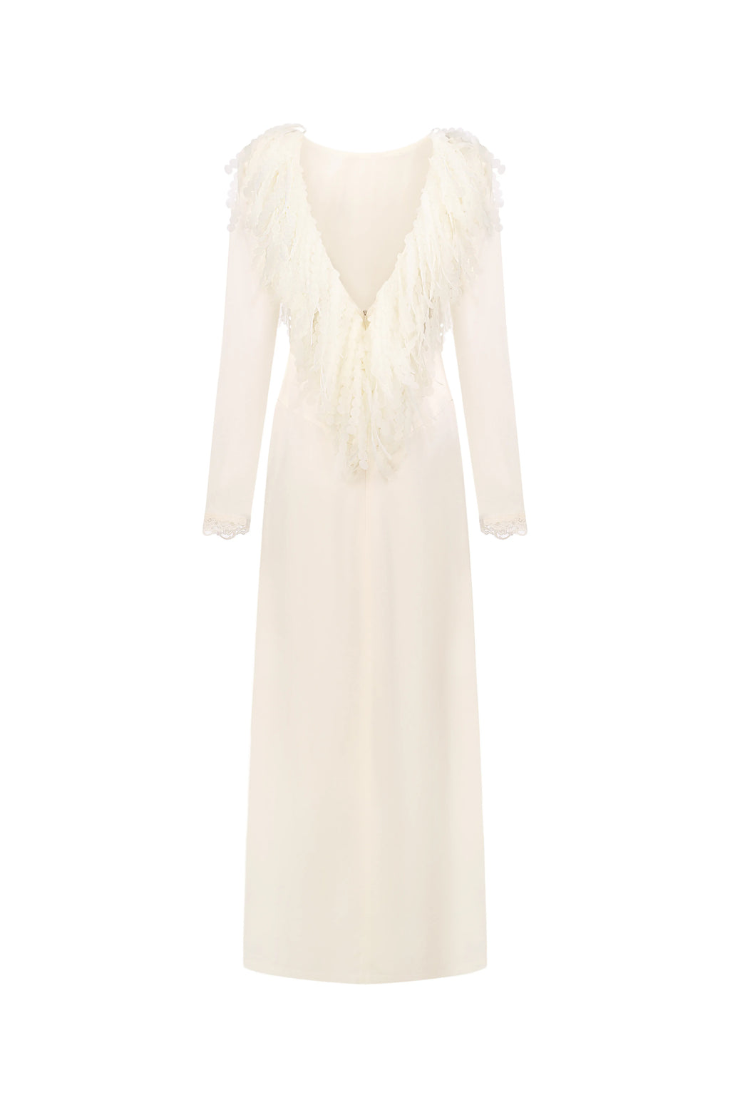 Deep V Dress in Ivory