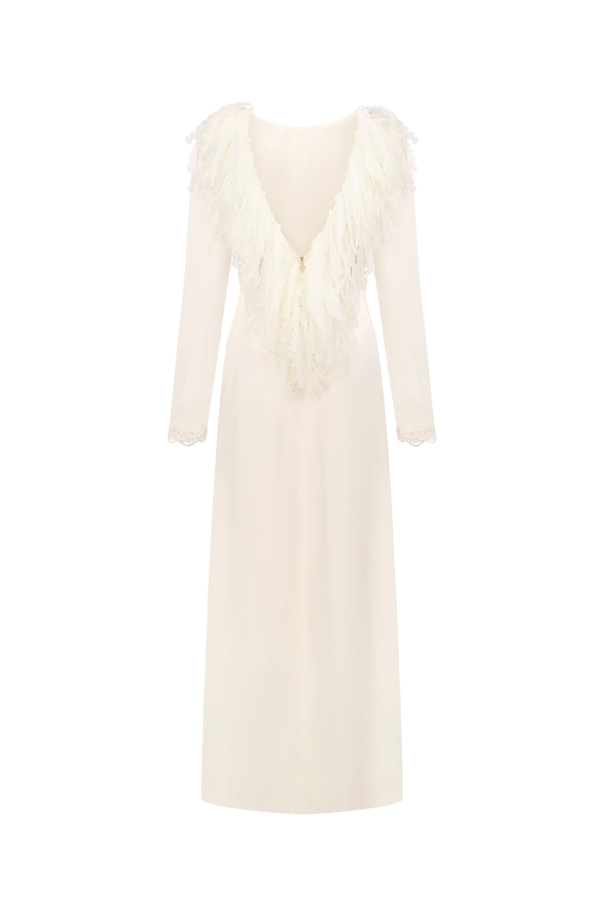 Deep V Dress in Ivory