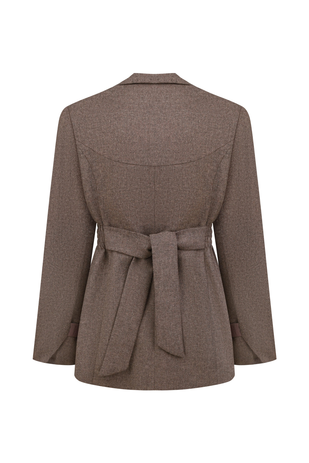 Ruched Waist Jacket in Brown