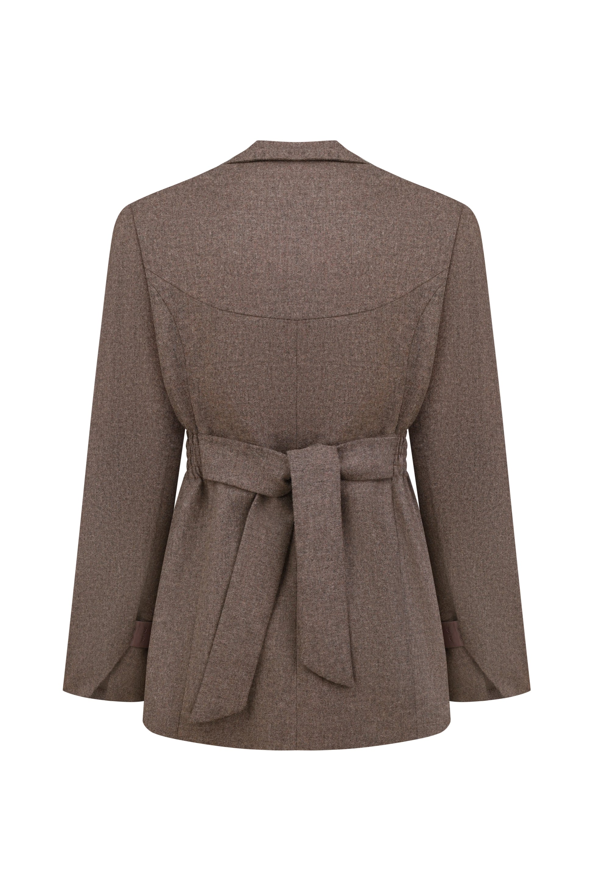 Ruched Waist Jacket in Brown
