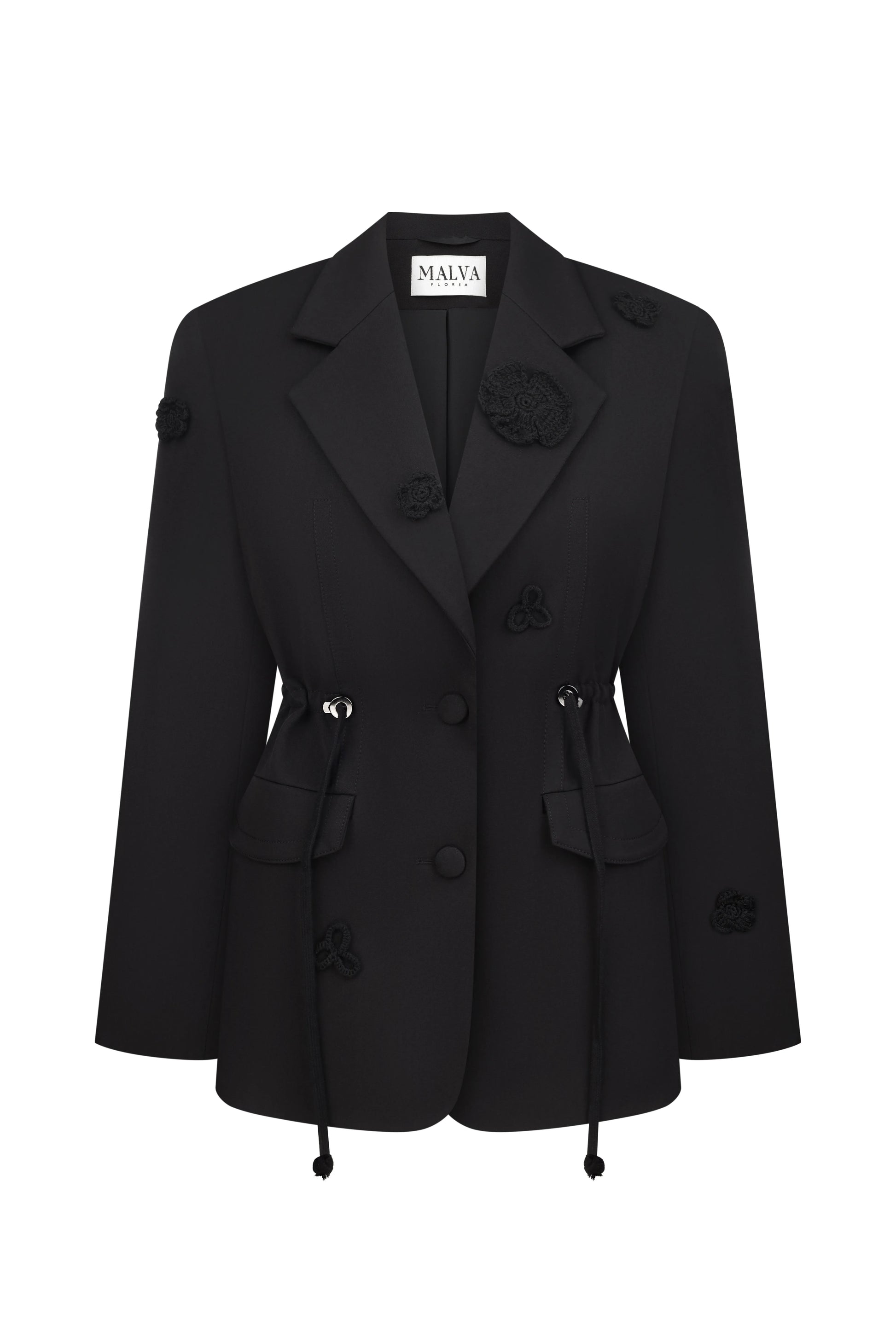 Floral Wrap Jacket in Black