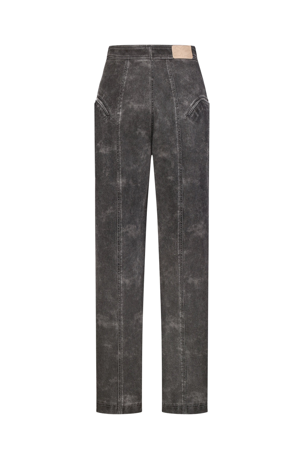 Curved-Slit Weathered Pants in Gray