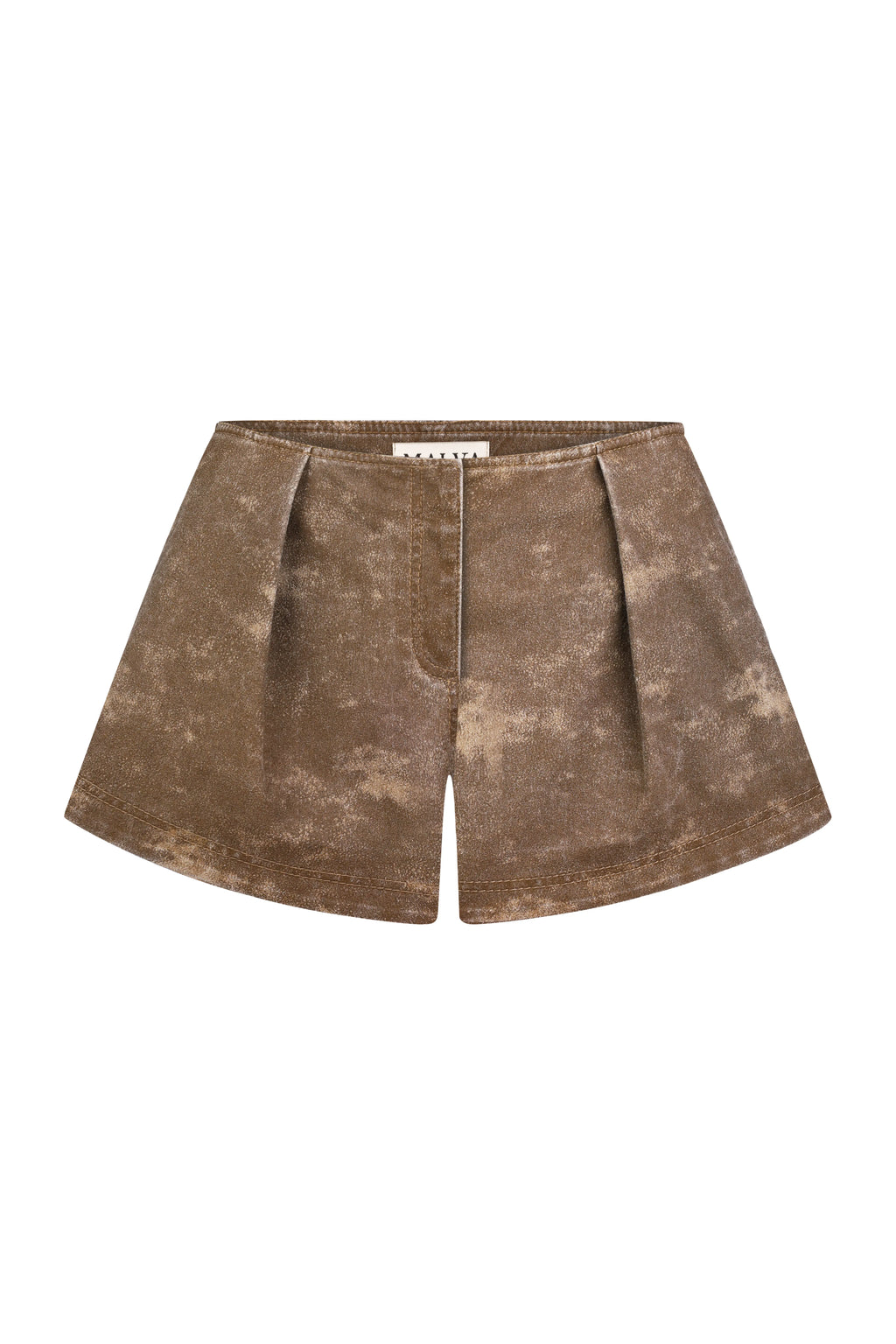 Weathered Structured Shorts in Brown