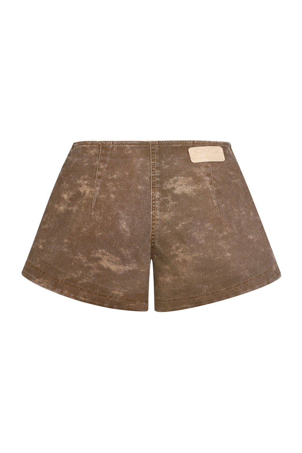 Weathered Structured Shorts in Brown