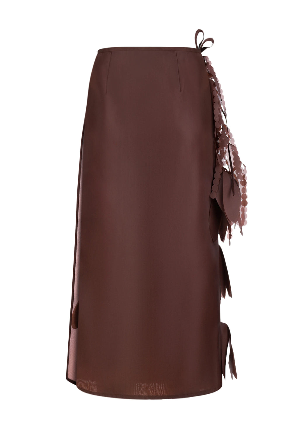 Floral Fringe Skirt in Brown