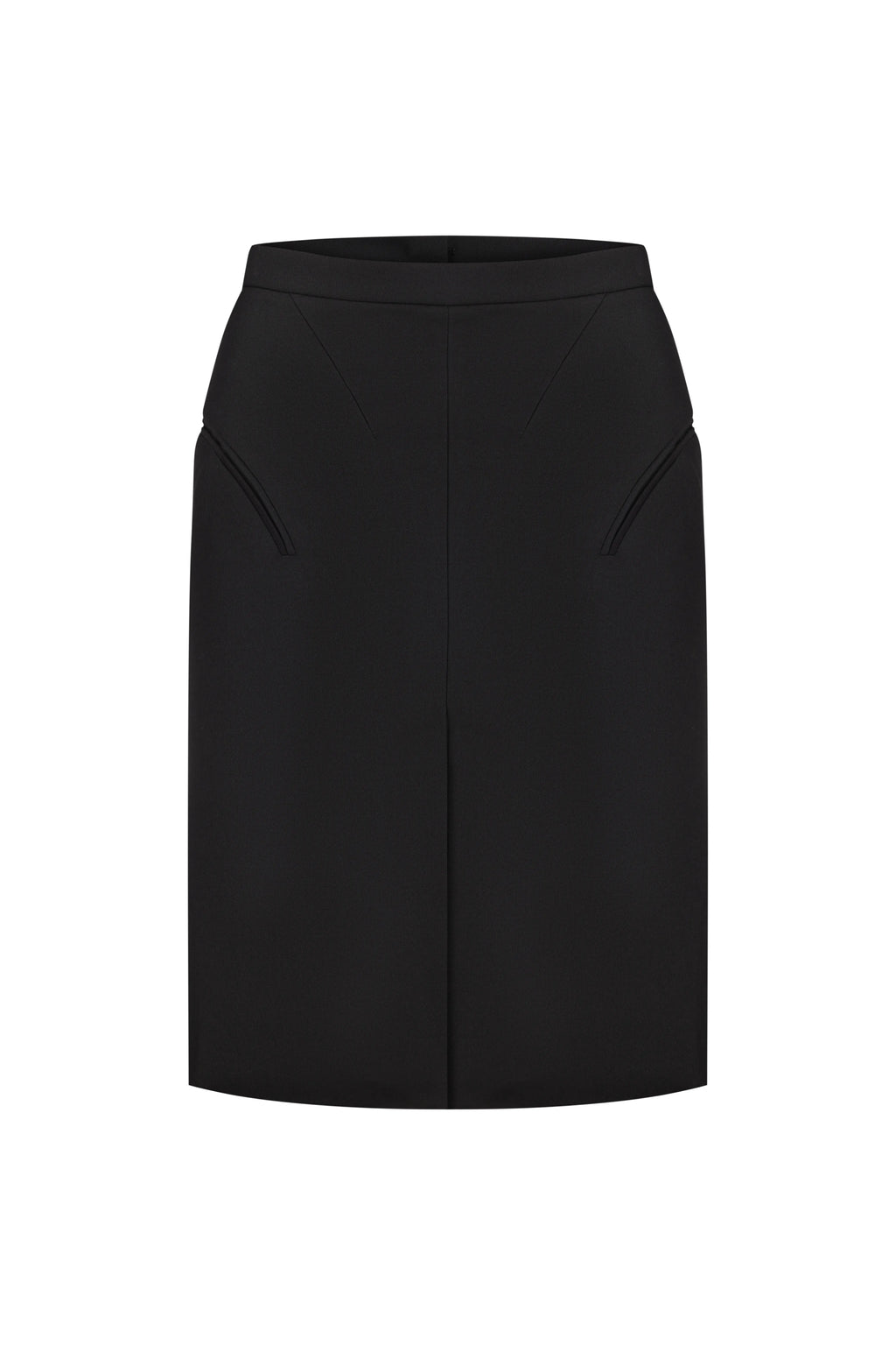 Hip Cut-Out Pencil Skirt in Black