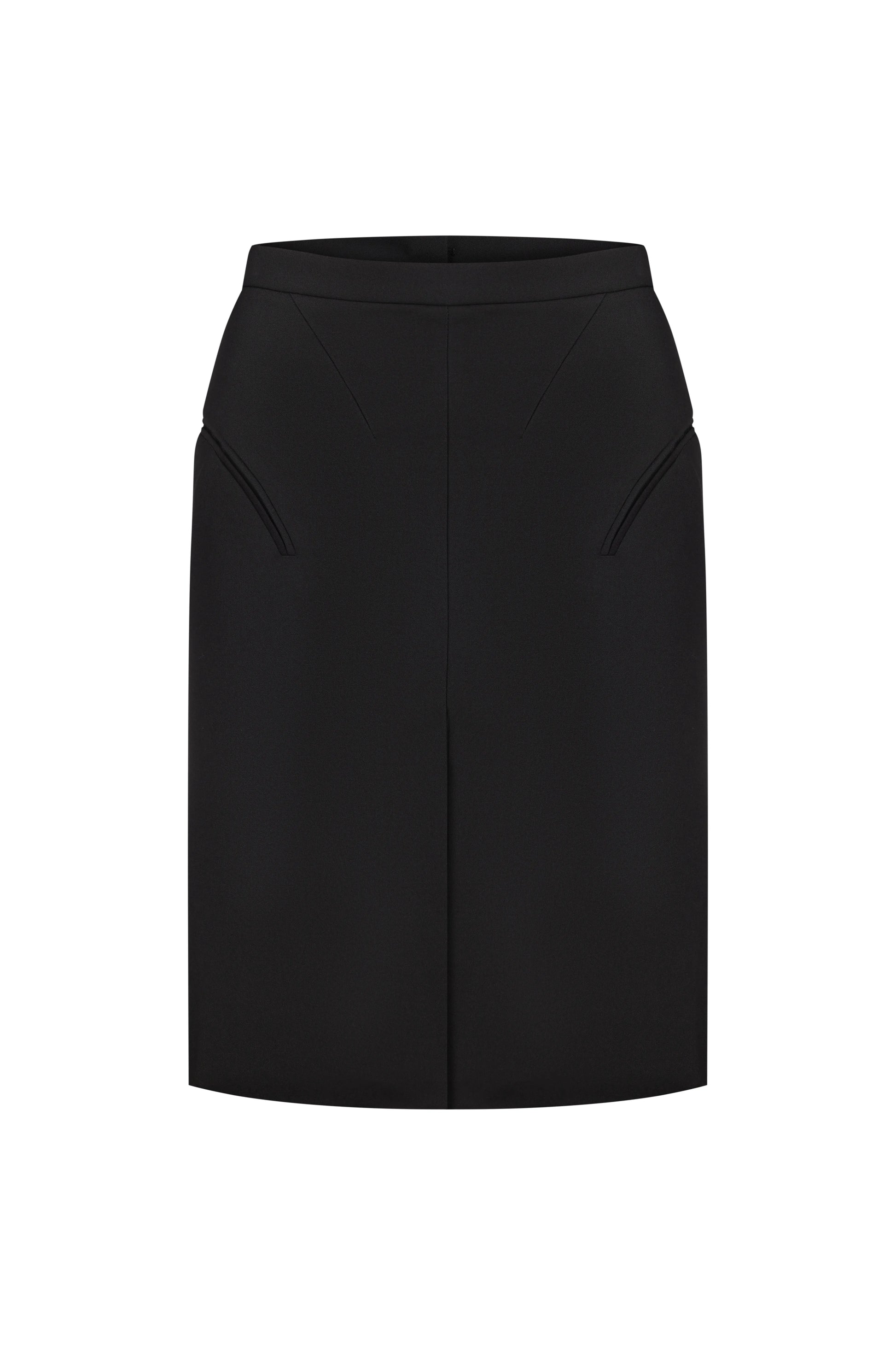 Hip Cut-Out Pencil Skirt in Black