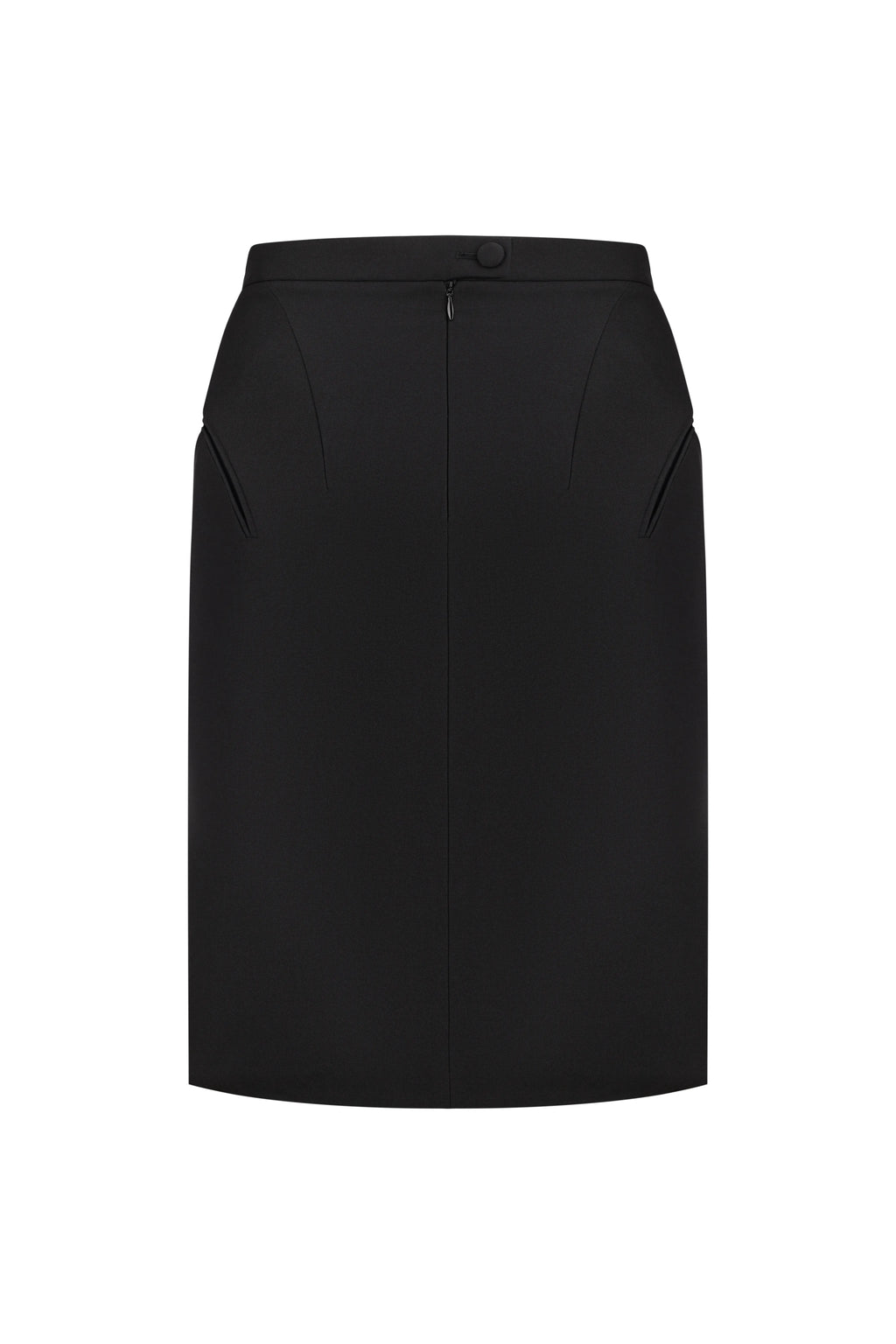 Hip Cut-Out Pencil Skirt in Black
