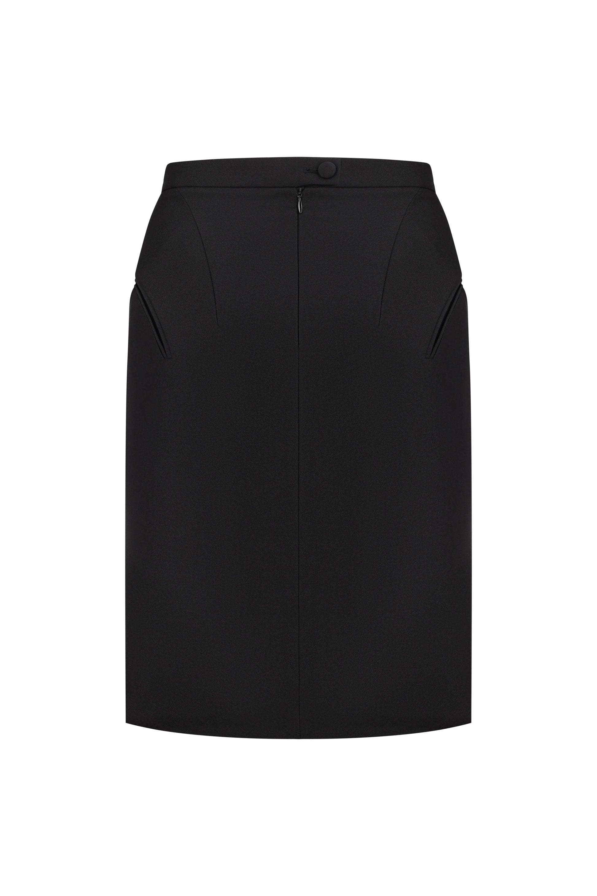 Hip Cut-Out Pencil Skirt in Black