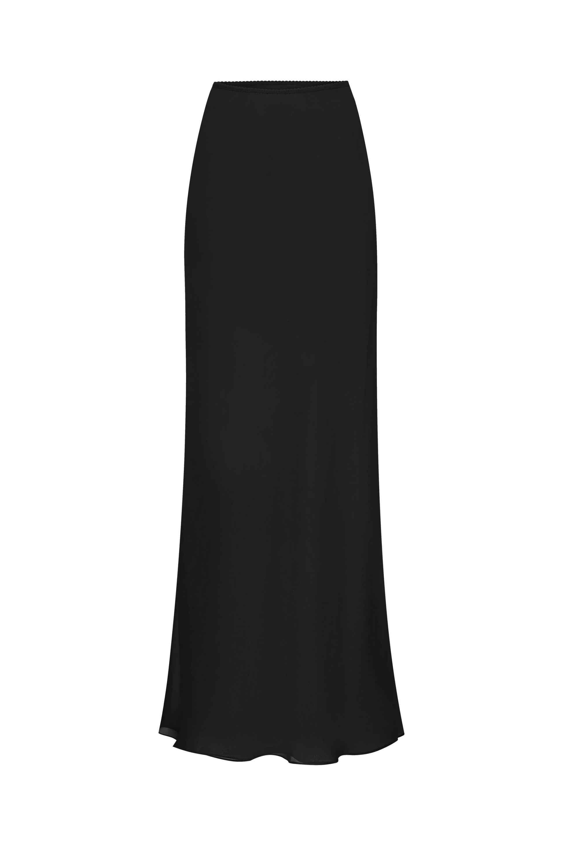 Fluid Silk Skirt in Black