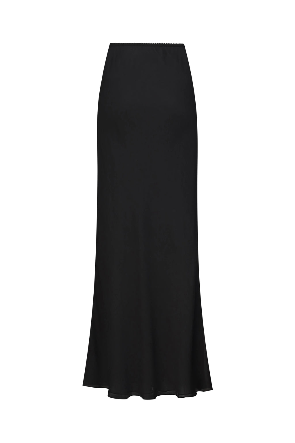 Fluid Silk Skirt in Black