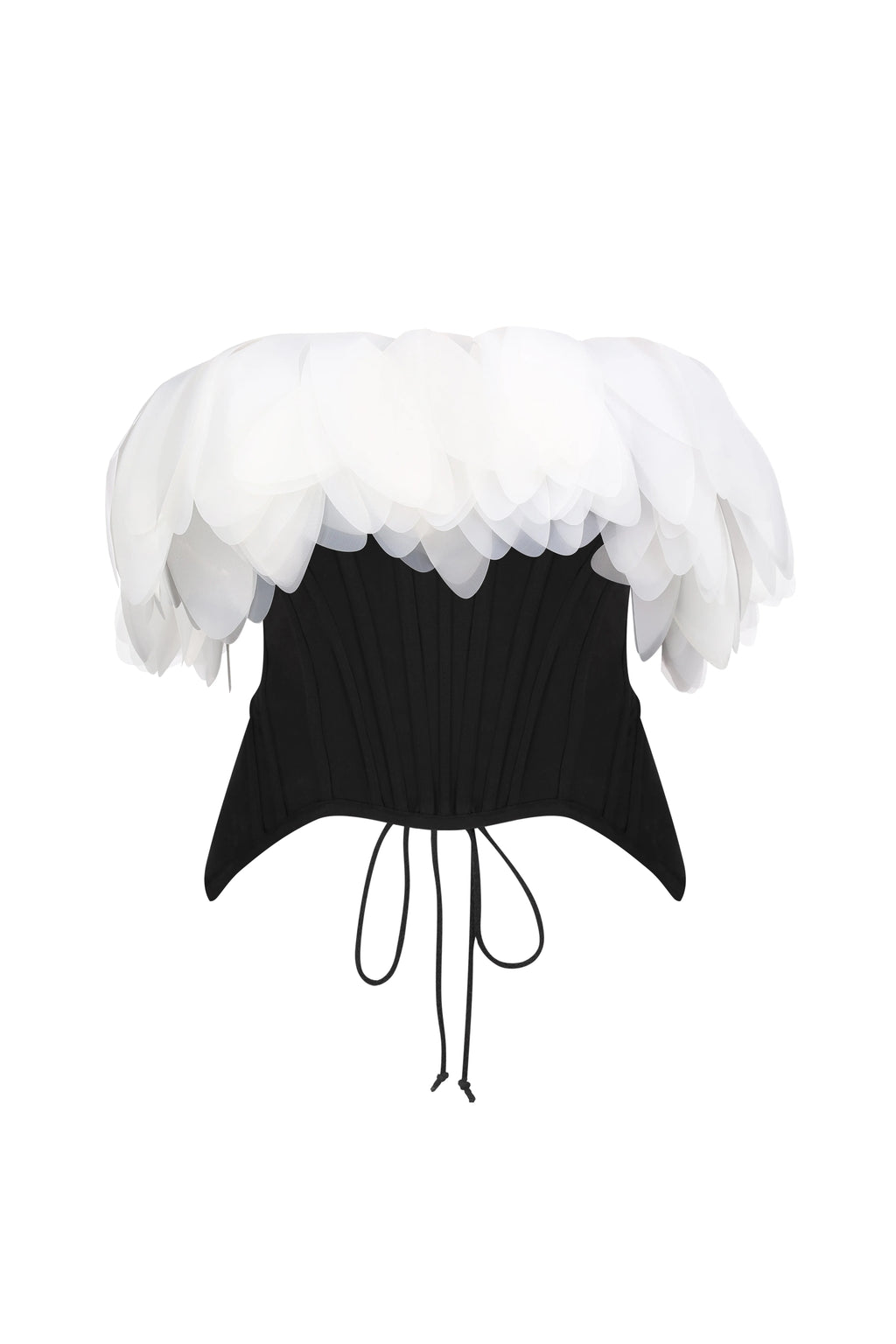 Petal Cloud Corset Top in Black