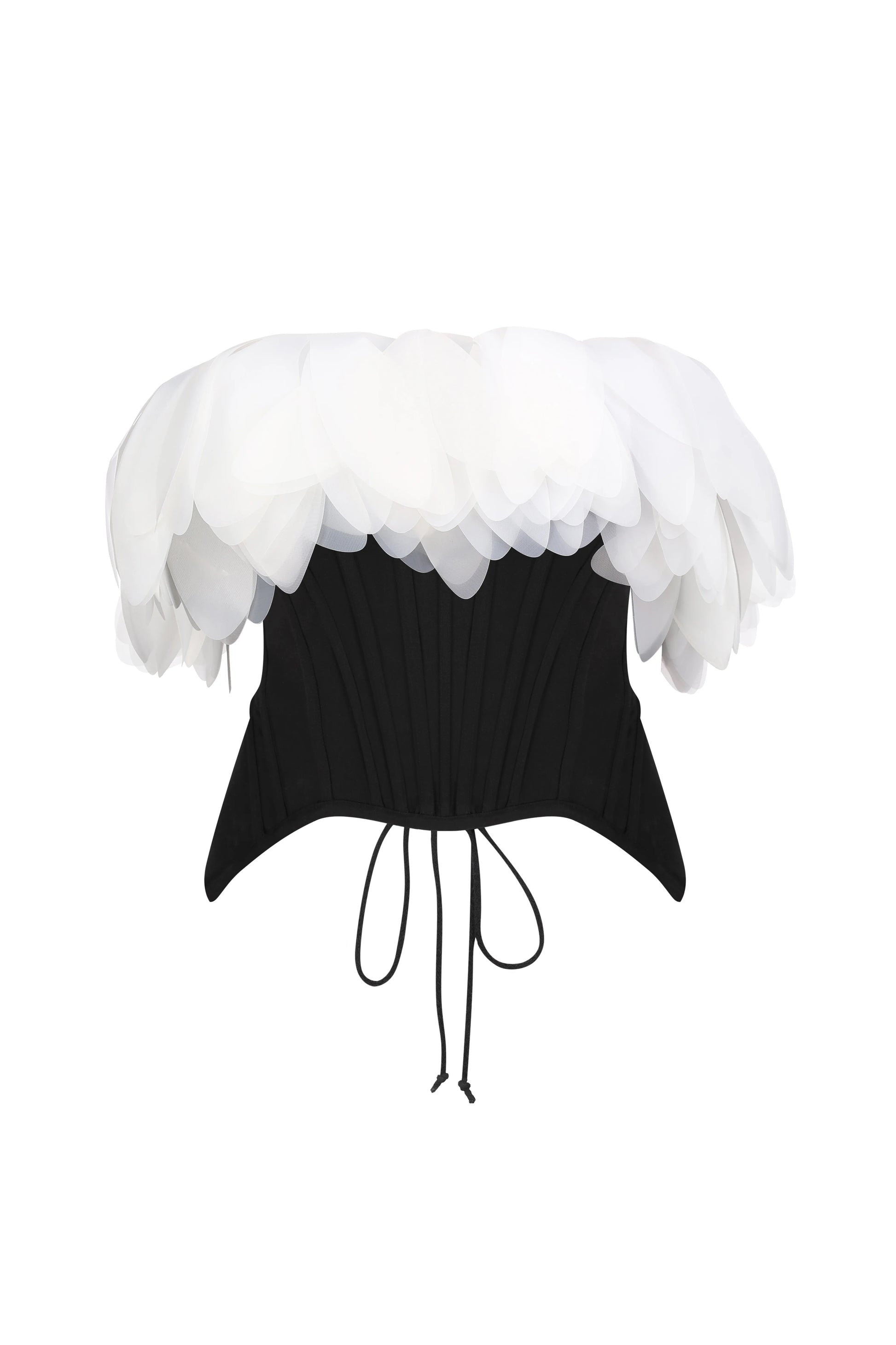 Petal Cloud Corset Top in Black