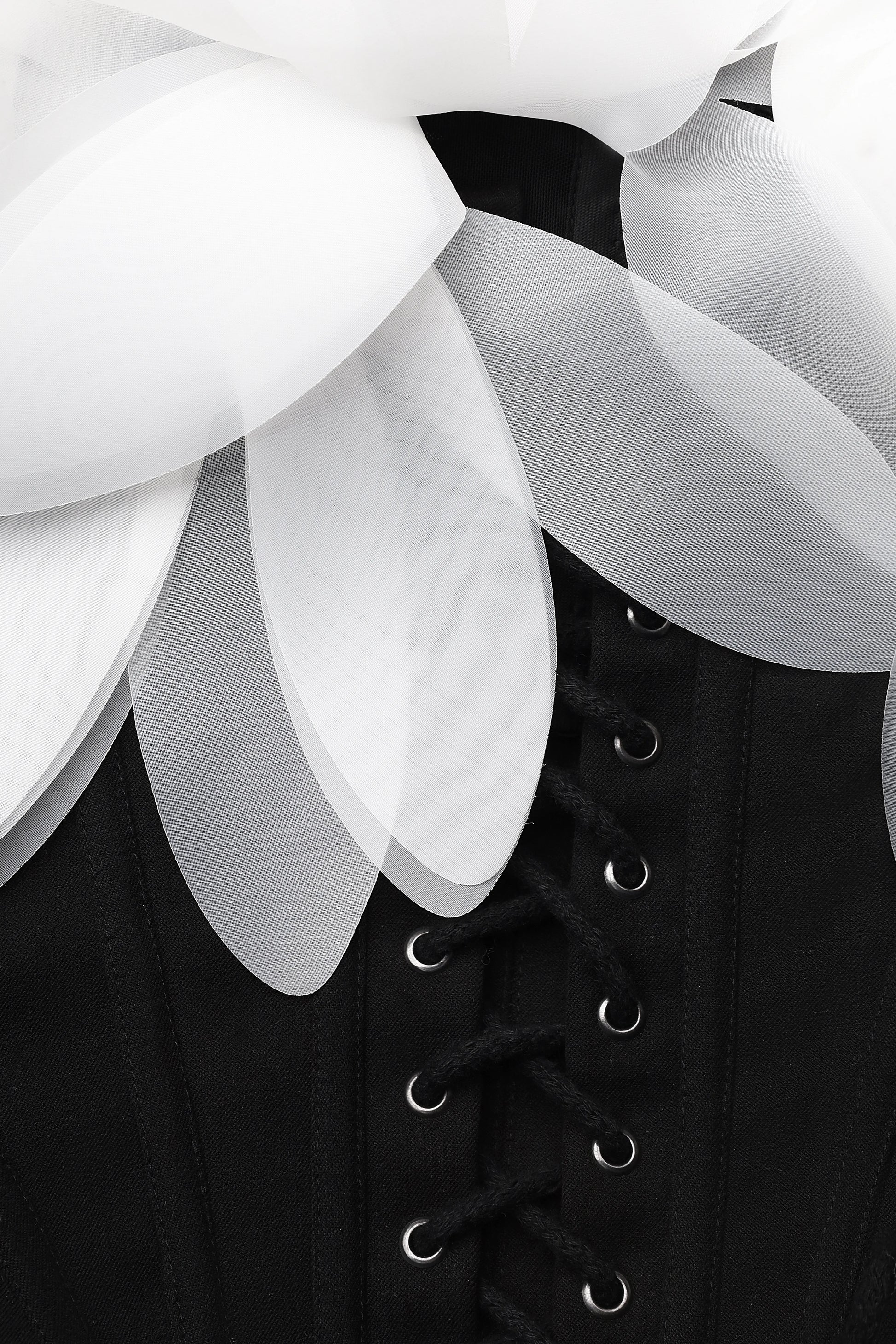 Petal Cloud Corset Top in Black