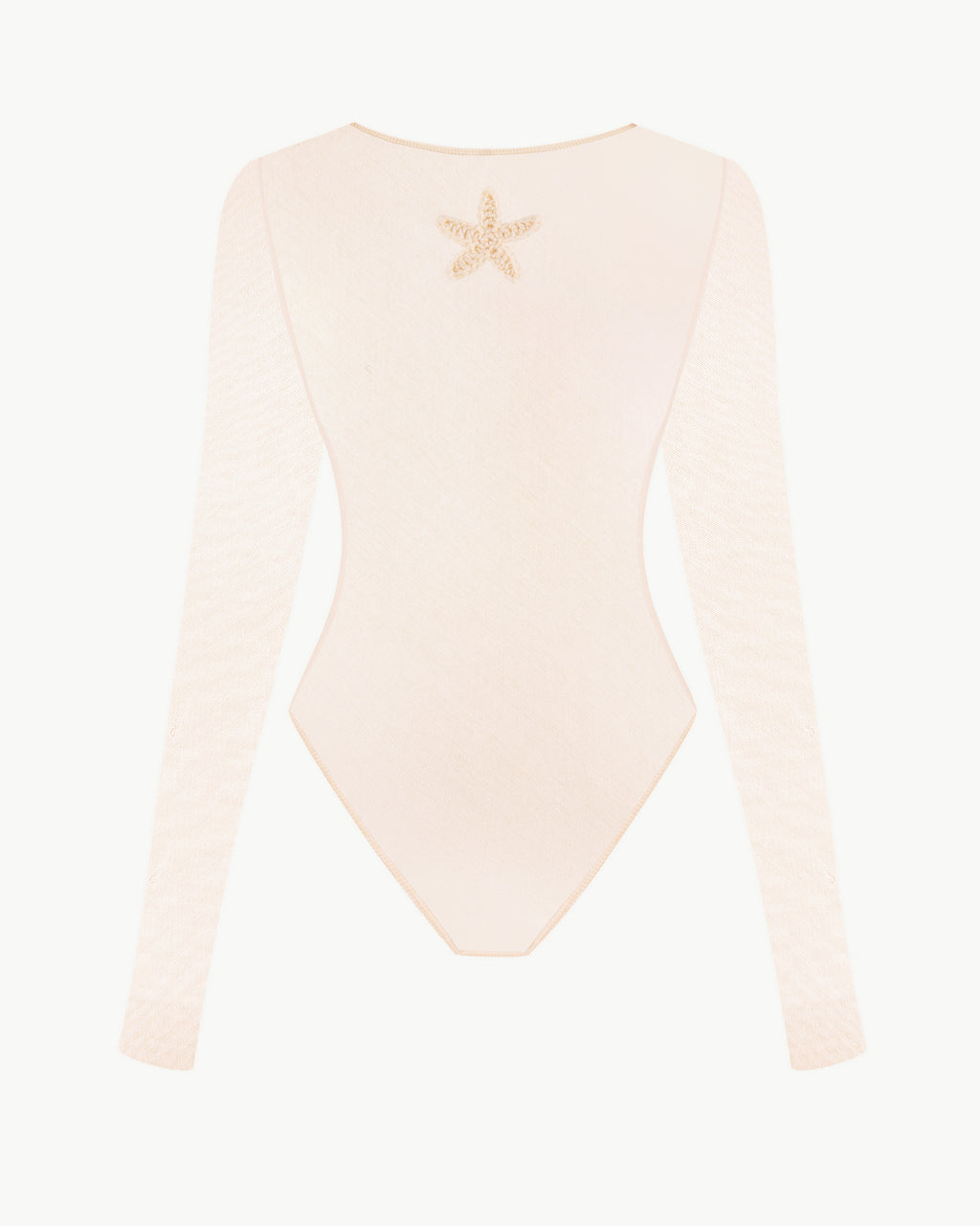 Mesh Bodysuit with Crochet Flowers