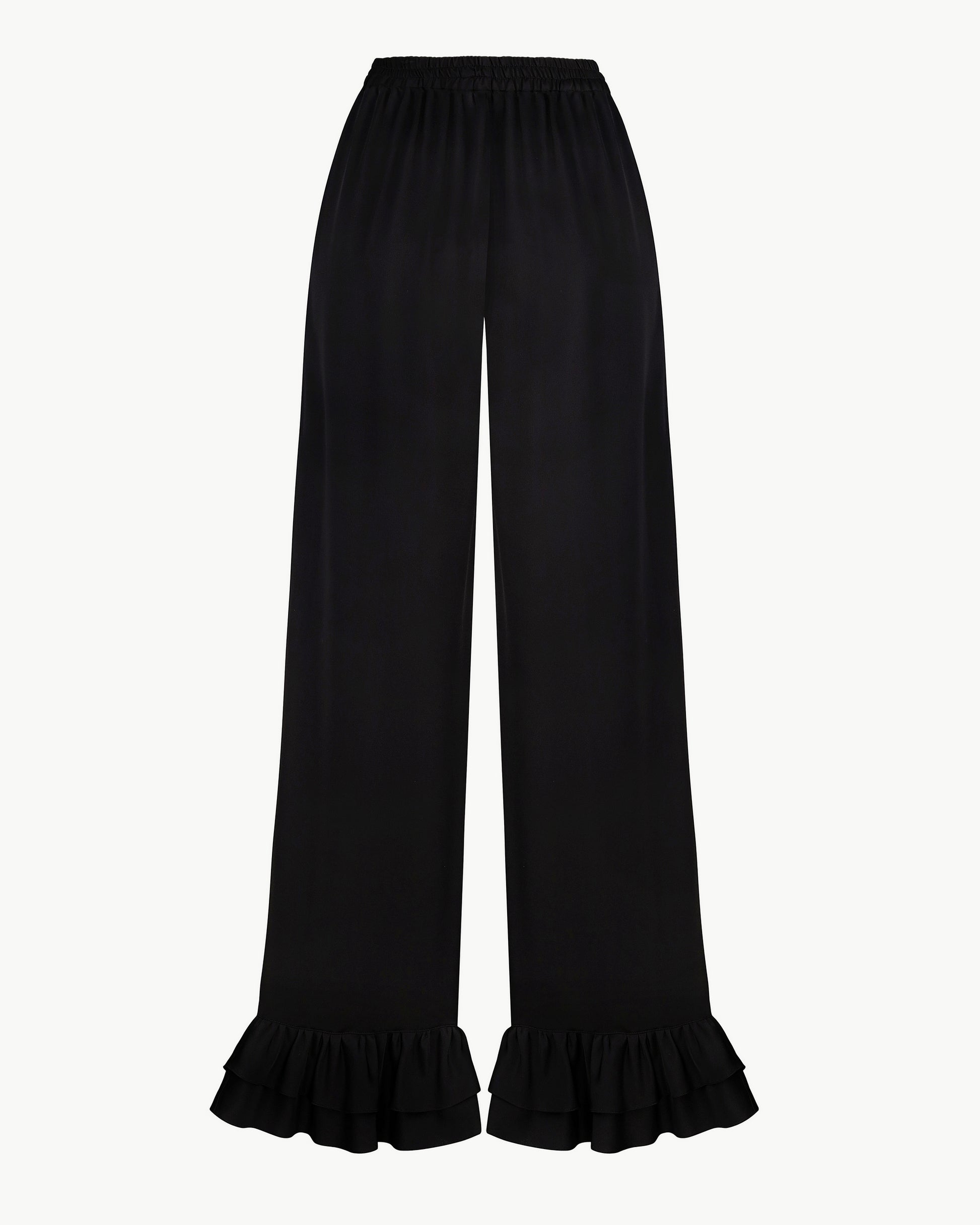 Wide Trousers with Ruffles