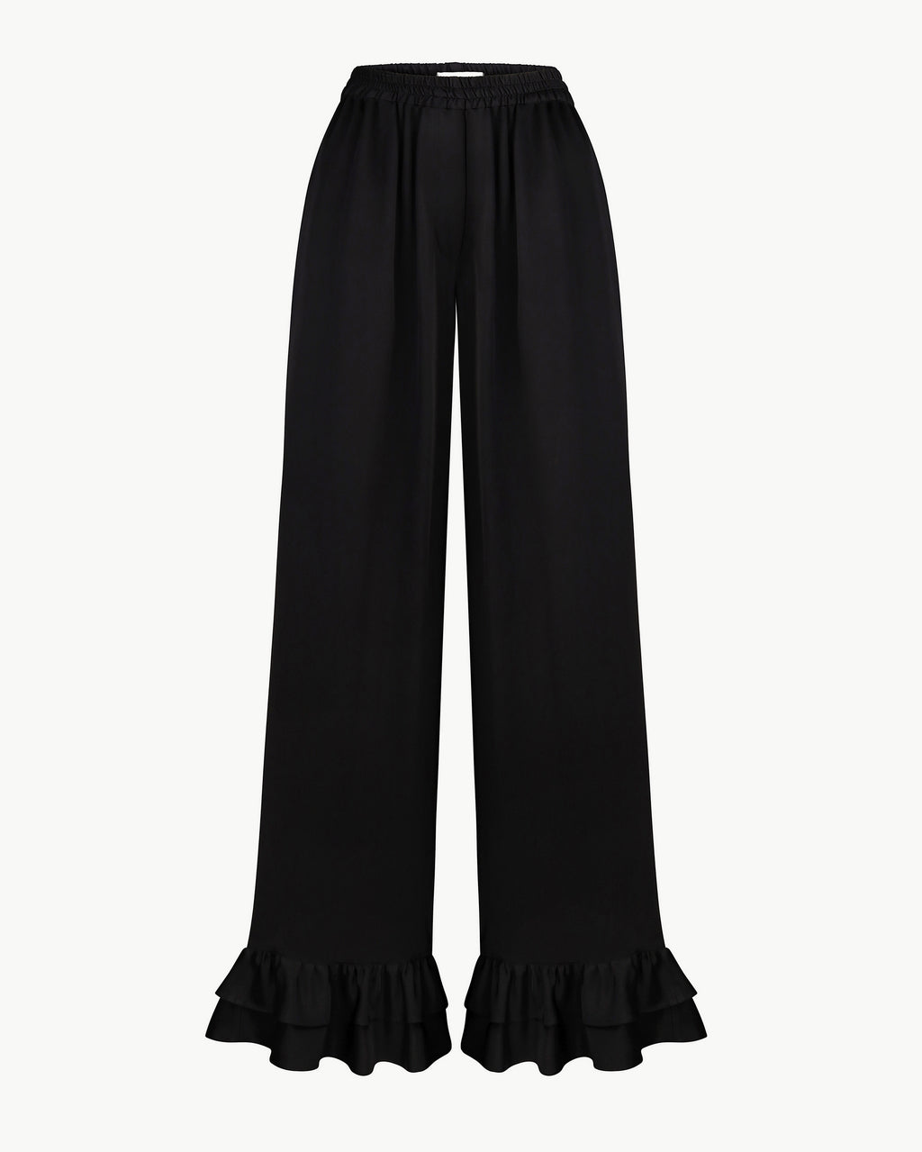 Wide Trousers with Ruffles