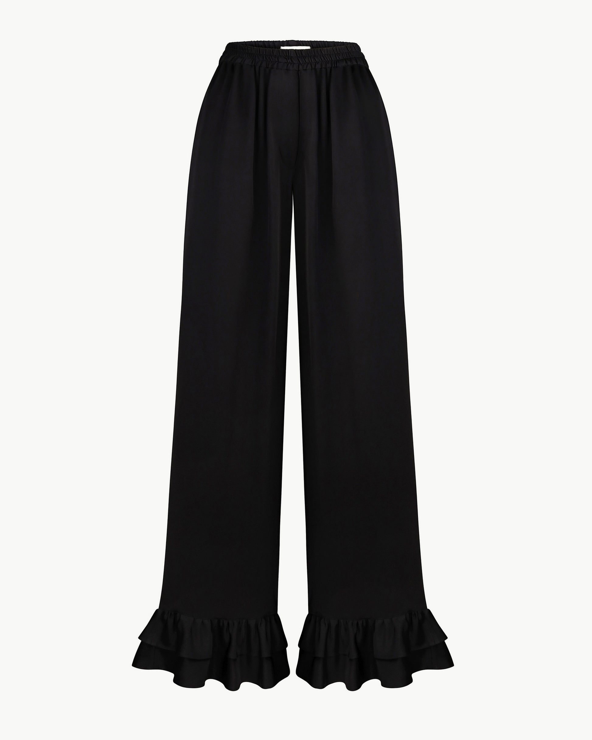 Wide Trousers with Ruffles
