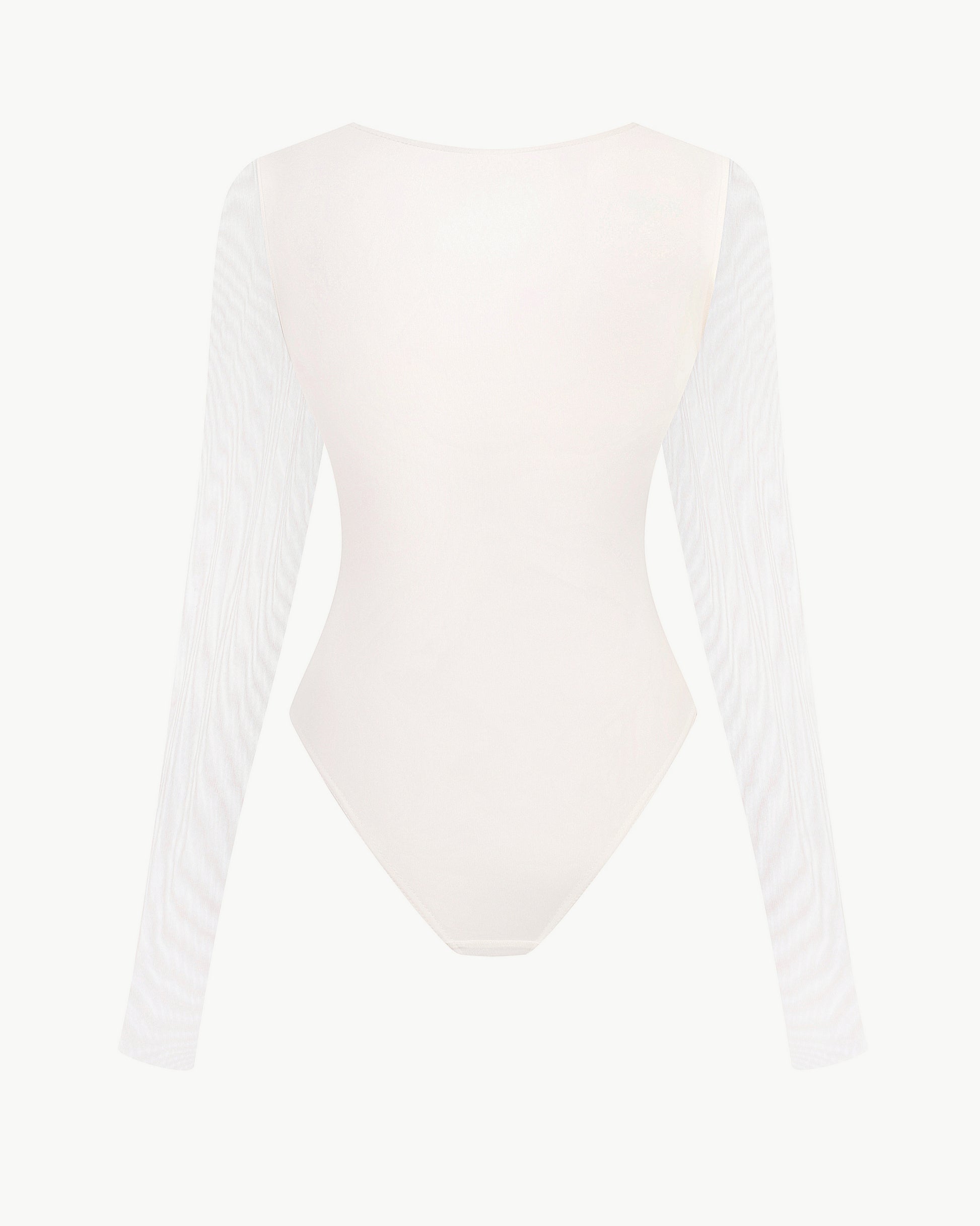 Bridal sheer mesh bodysuit with 3D florals in white