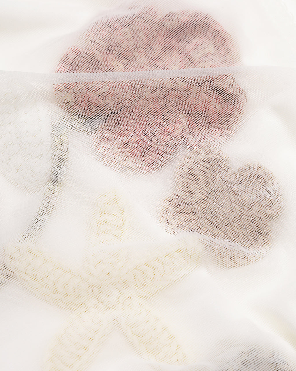 Bridal sheer mesh bodysuit with 3D florals in white