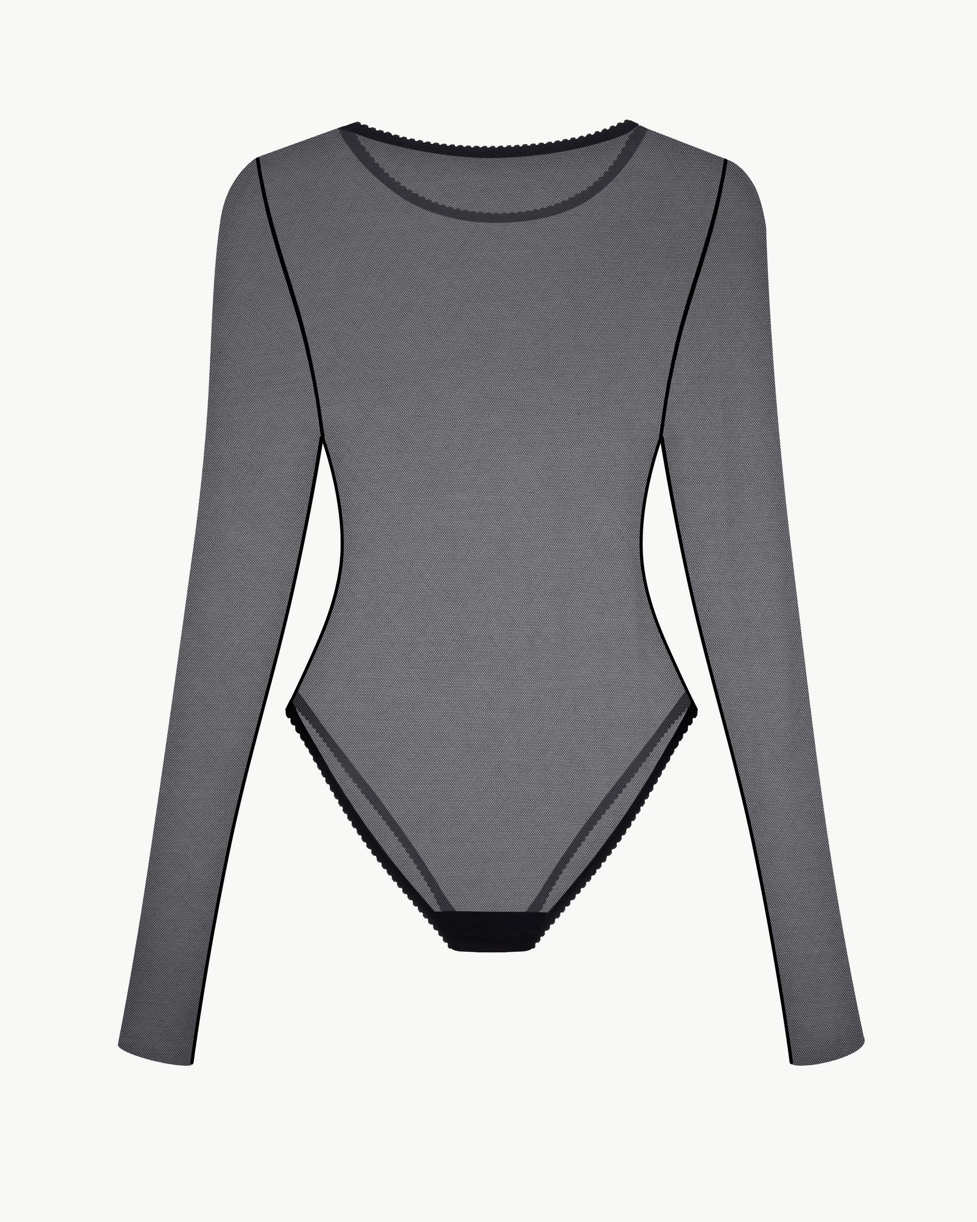 Sheer fitted mesh bodysuit in black