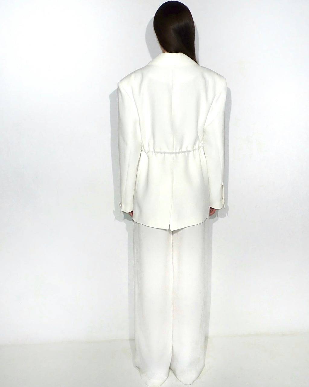 Classic tailored pants for bridal looks in ivory