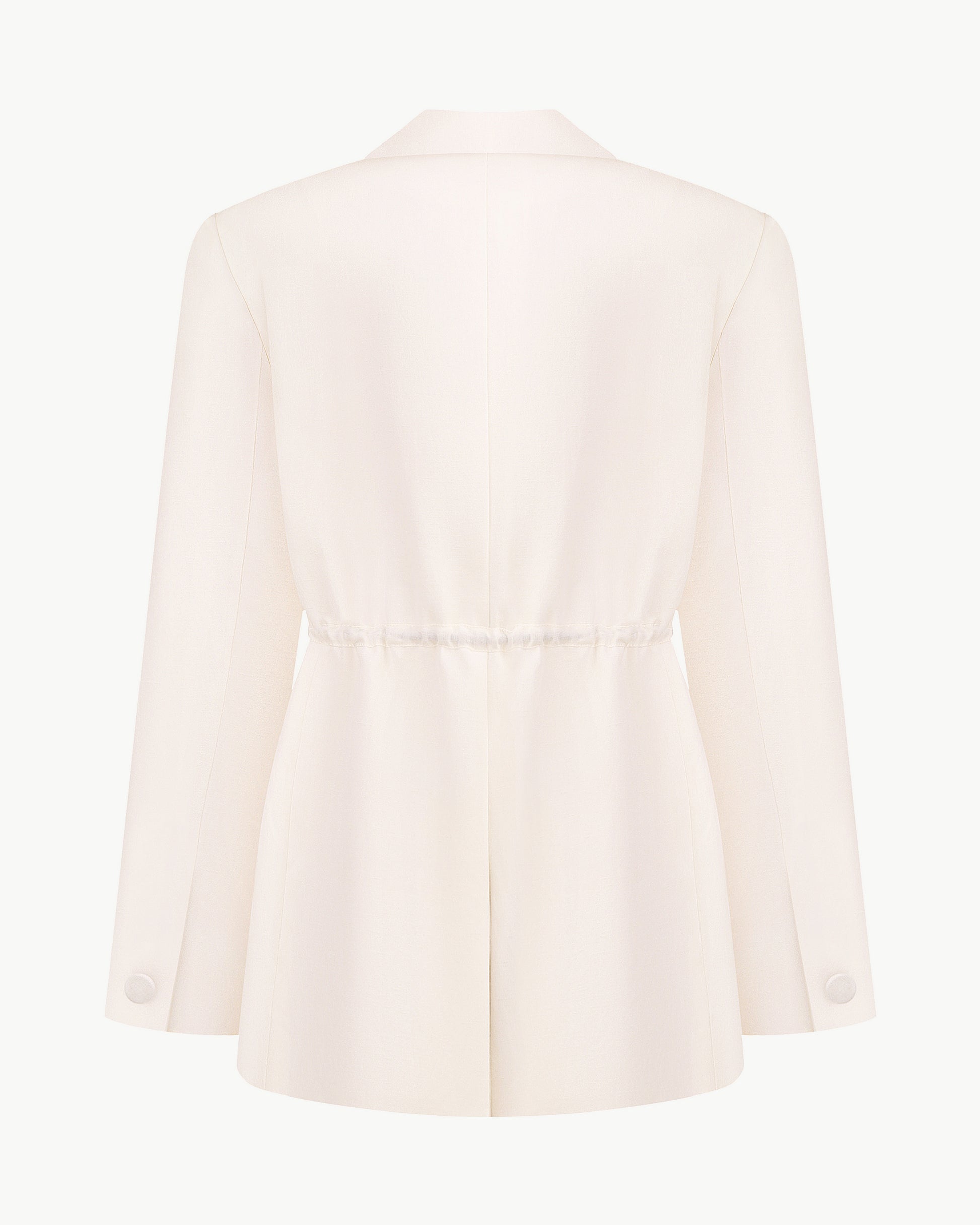 Classic blazer with detachable flower in ivory