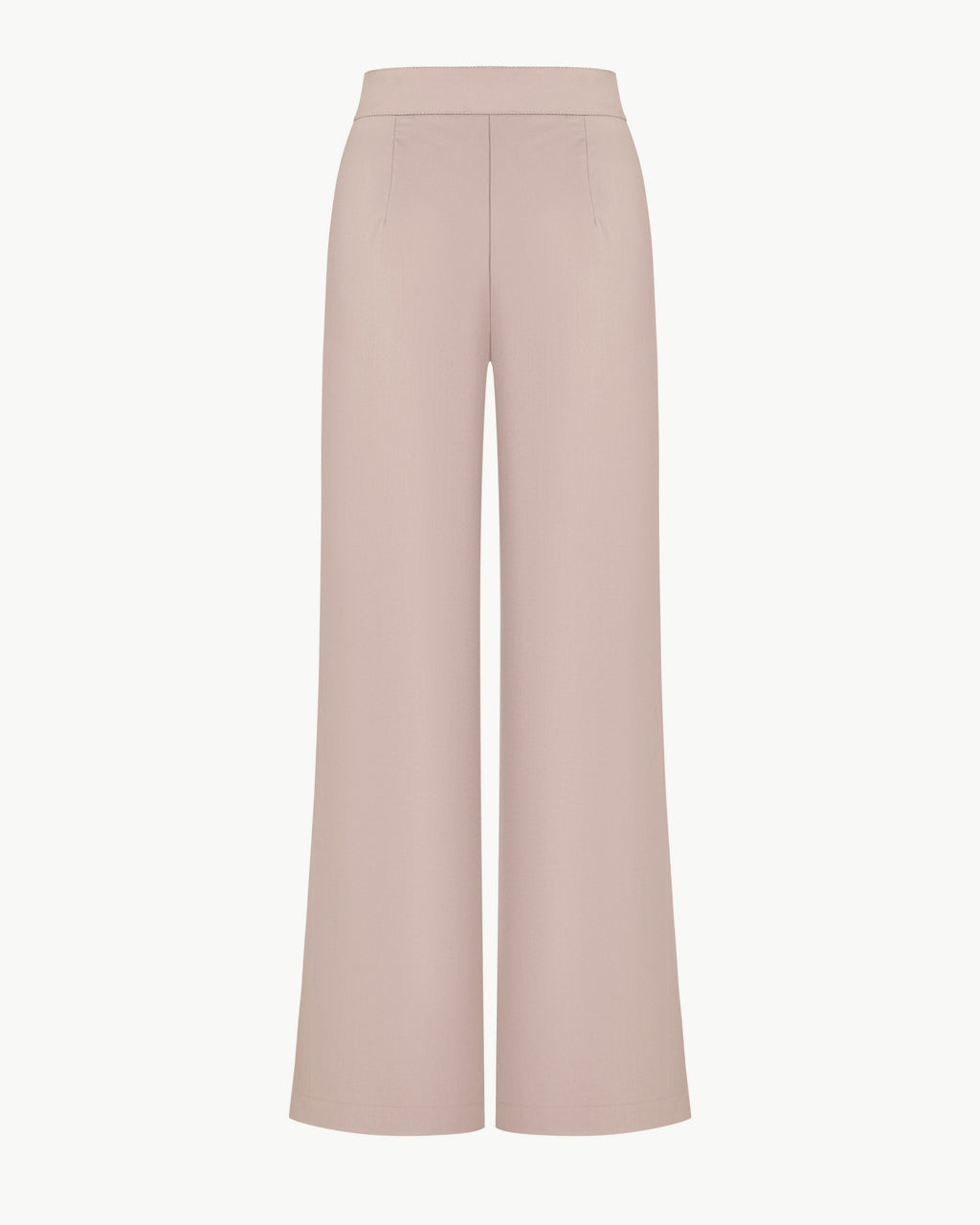 Bias-cut flared pants with slip detail in cappuccino