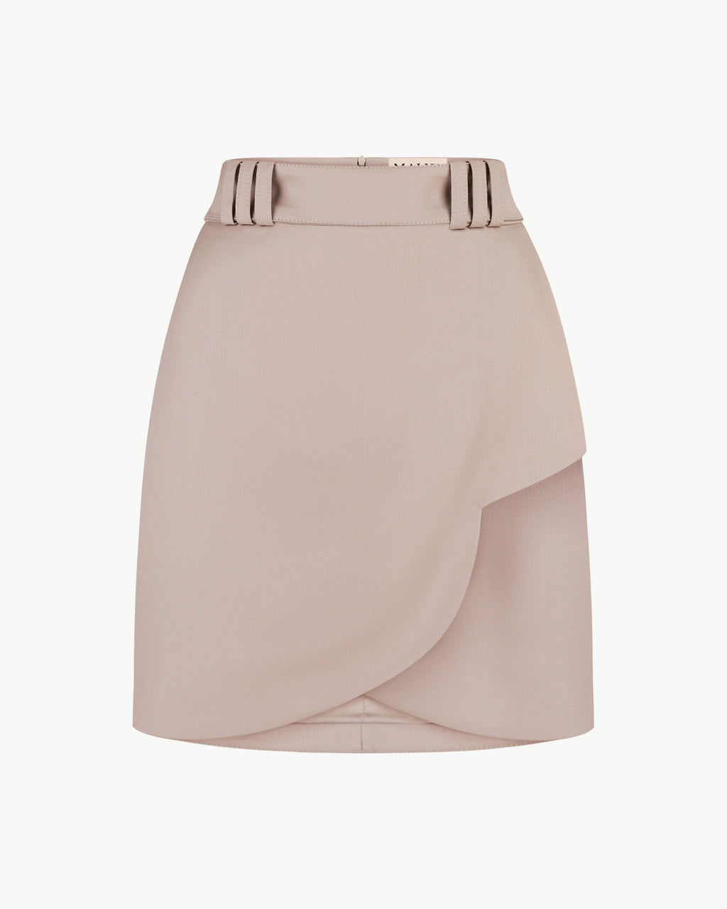 Tailored wrap mini skirt in cappuccino